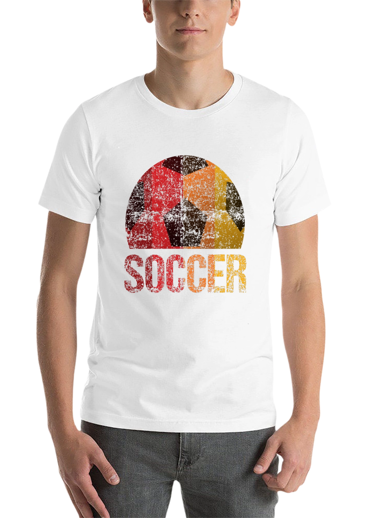 Black Vintage Soccer Ball Graphic Tee - Black T-Shirt view 14