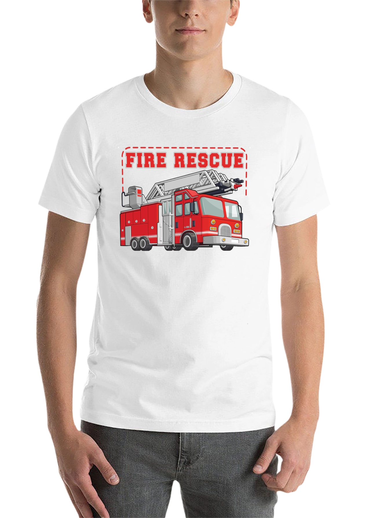 Black Fire Rescue Truck T-Shirt view 14