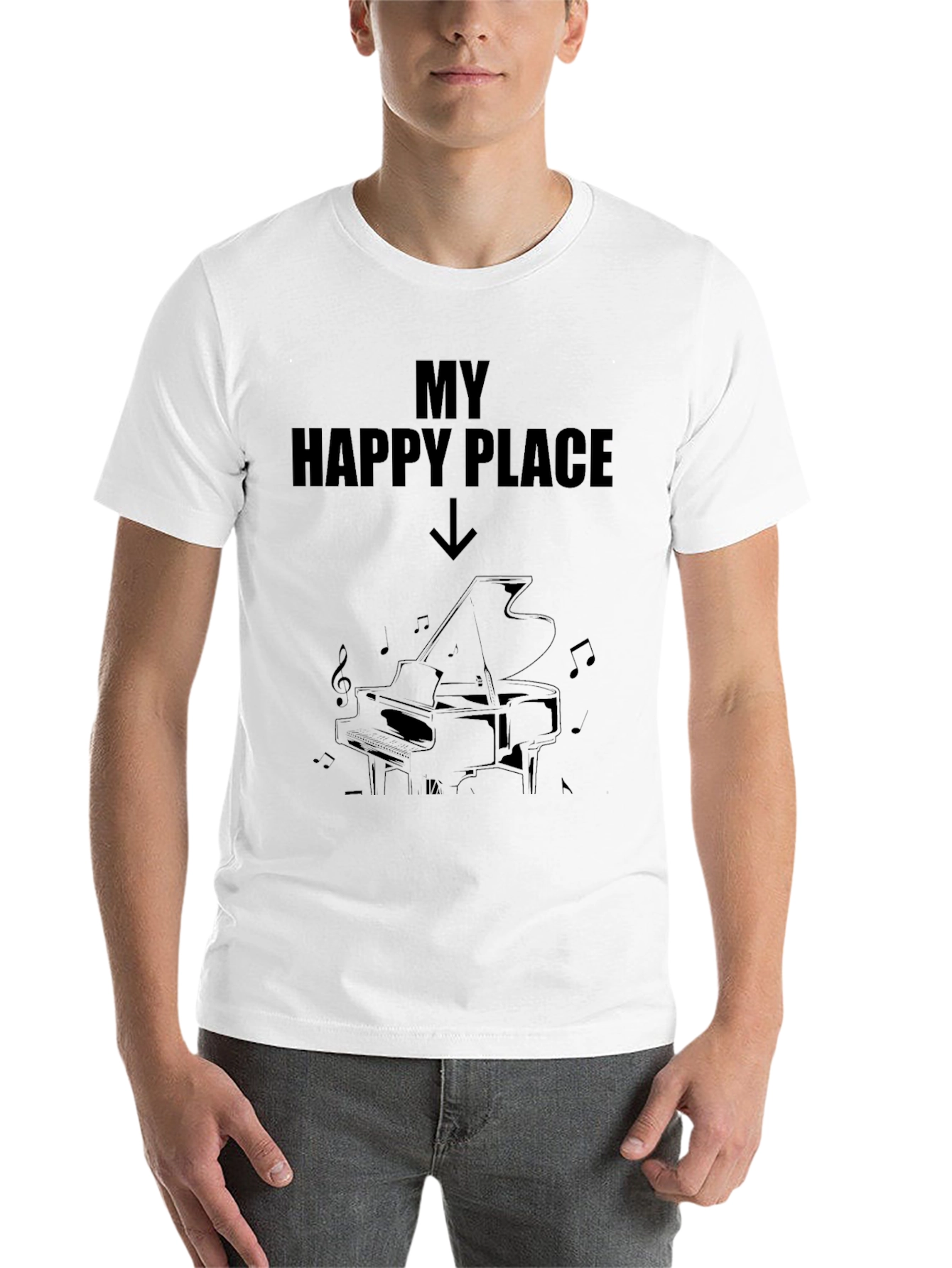 My Happy Place Piano T-Shirt Musician Gift - 14