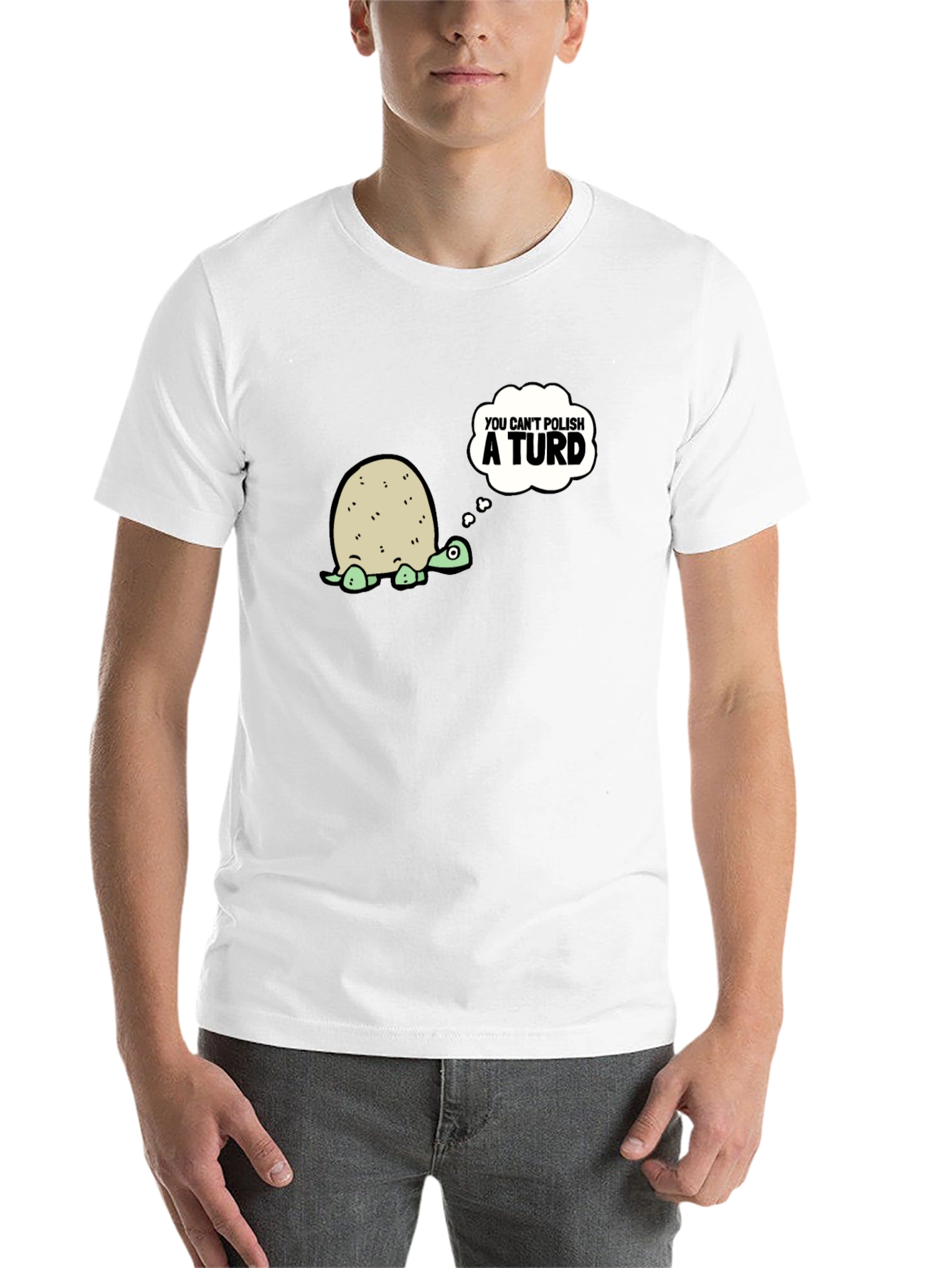 Black Humorous Turtle Graphic Tee - You Can't Polish a Turd view 14
