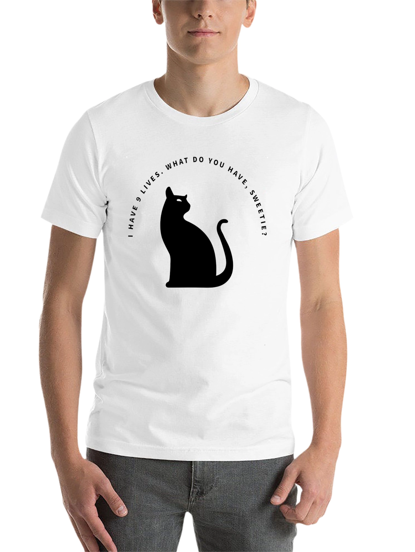 Black Nine Lives Cat T-Shirt - Funny Cat Lover Tee view 14