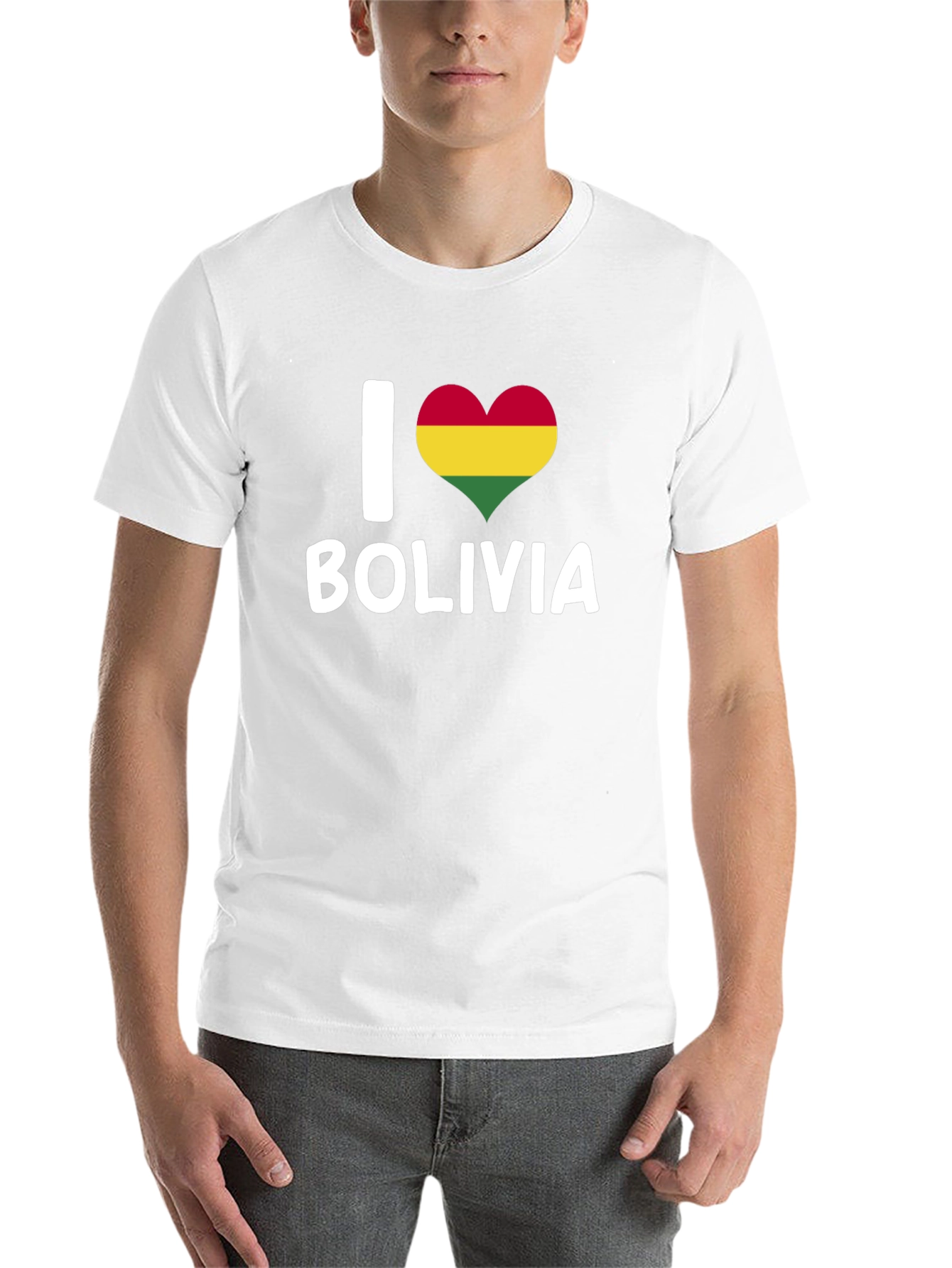 I Love Bolivia T-Shirt - Heart Flag Graphic Tee - 14