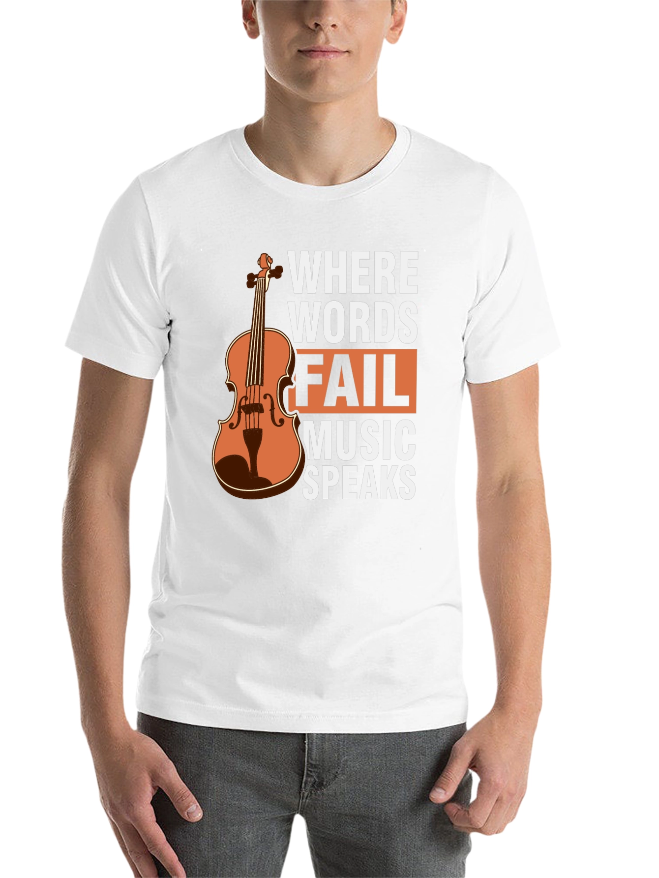 Black Music Speaks T-Shirt - Violin Graphic Tee view 14