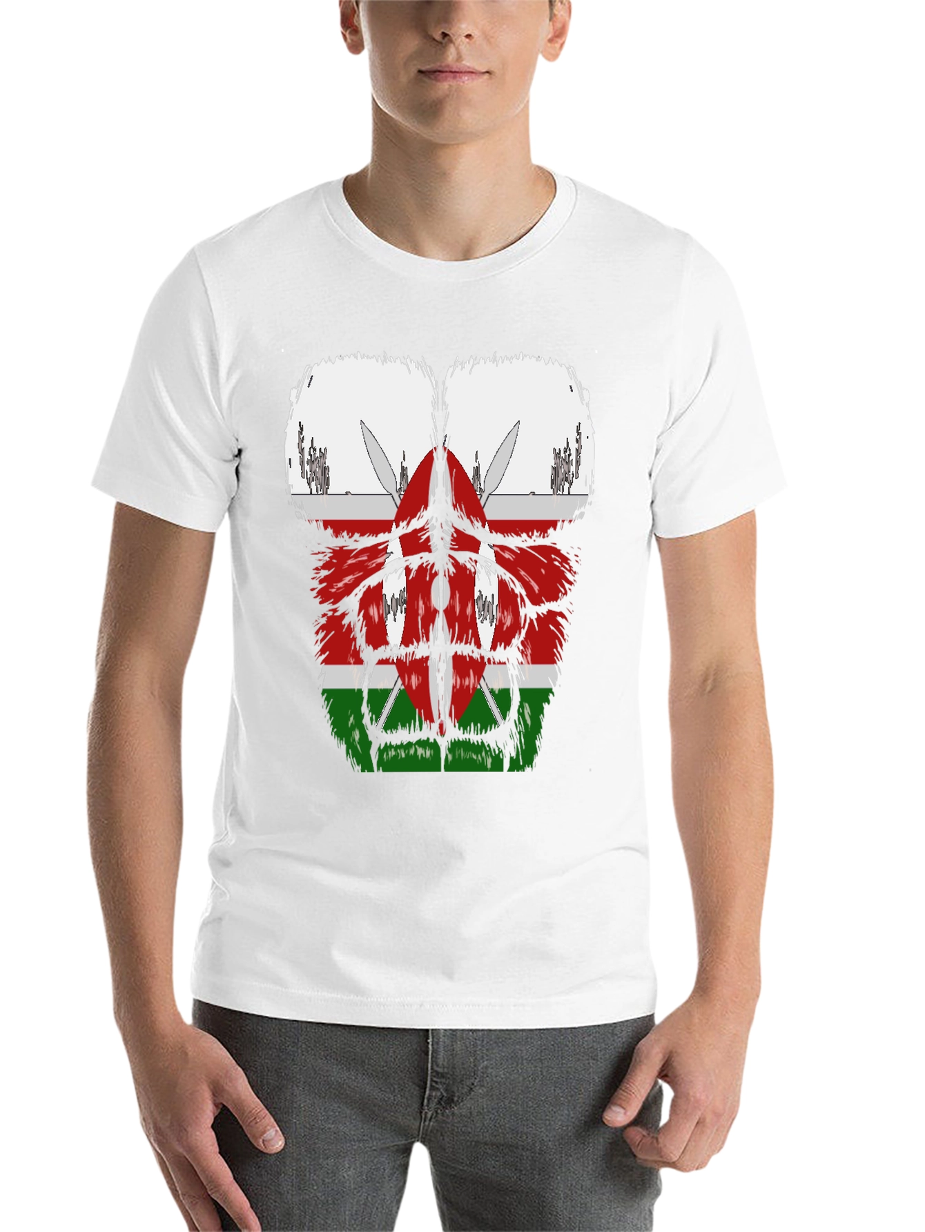 Kenya Flag Chest T-Shirt - Patriotic Pride - 14