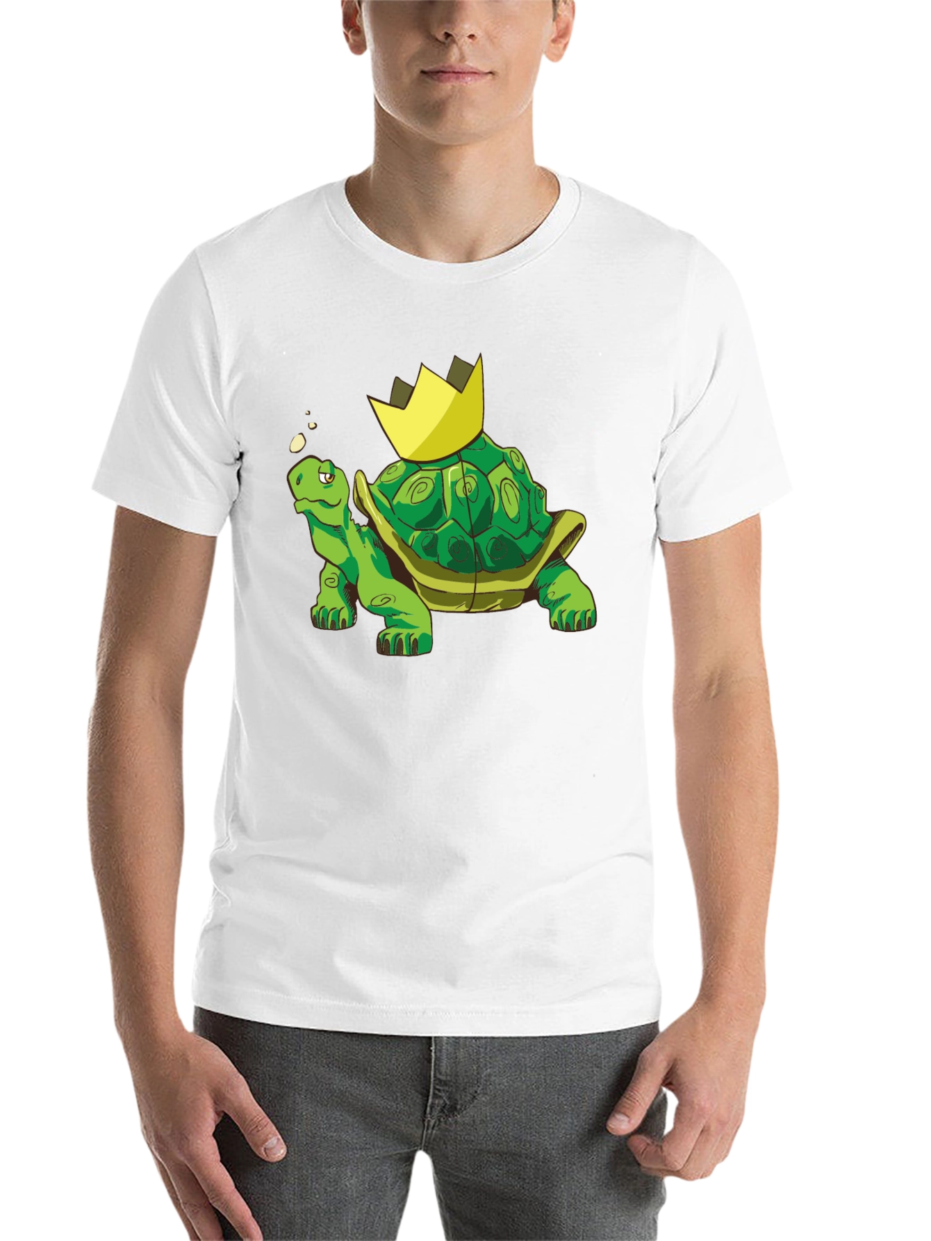 Black King Turtle T-Shirt - Cartoon Graphic Tee view 14