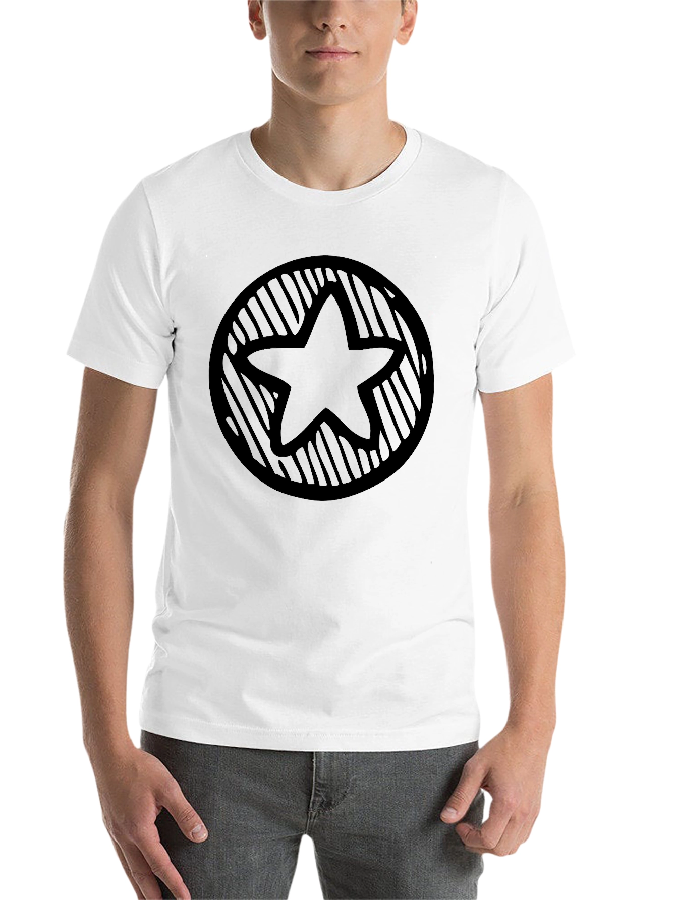 Black Star Circle Graphic Tee - Black Casual Style view 14