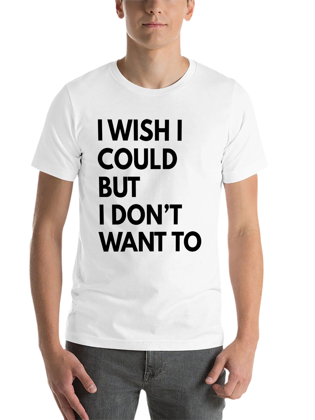 Black Funny I Wish I Could T-Shirt - Black view 14