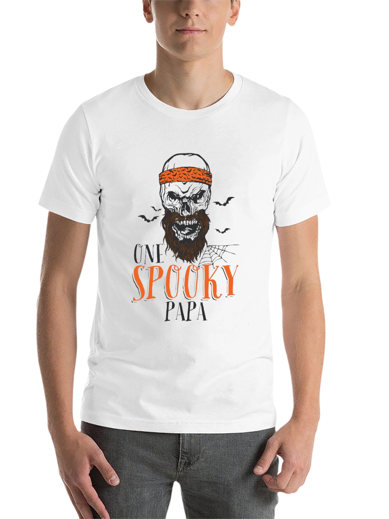 Black Spooky Papa Halloween Graphic T-Shirt view 14