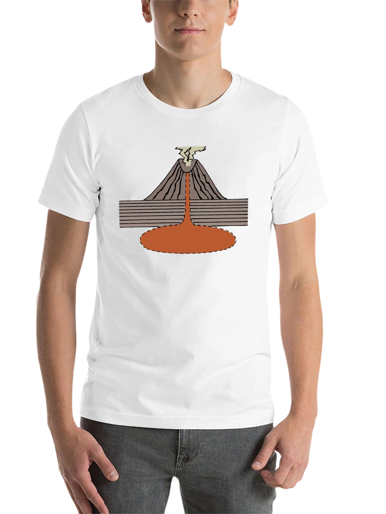 Black Volcano Eruption Graphic Tee - Black Cotton T-Shirt view 14