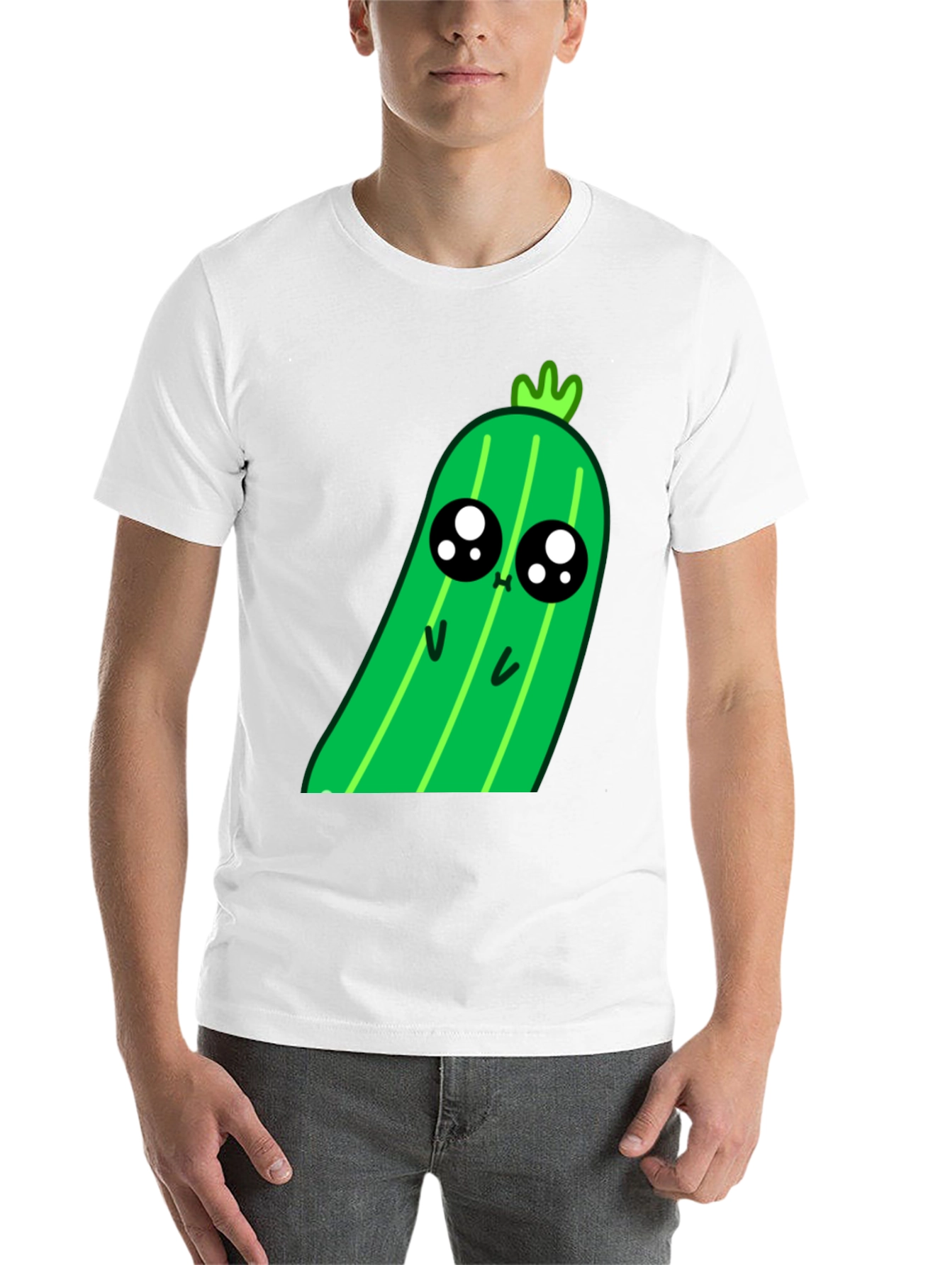 Black Kawaii Pickle Graphic Tee - Cute Food Shirt view 14