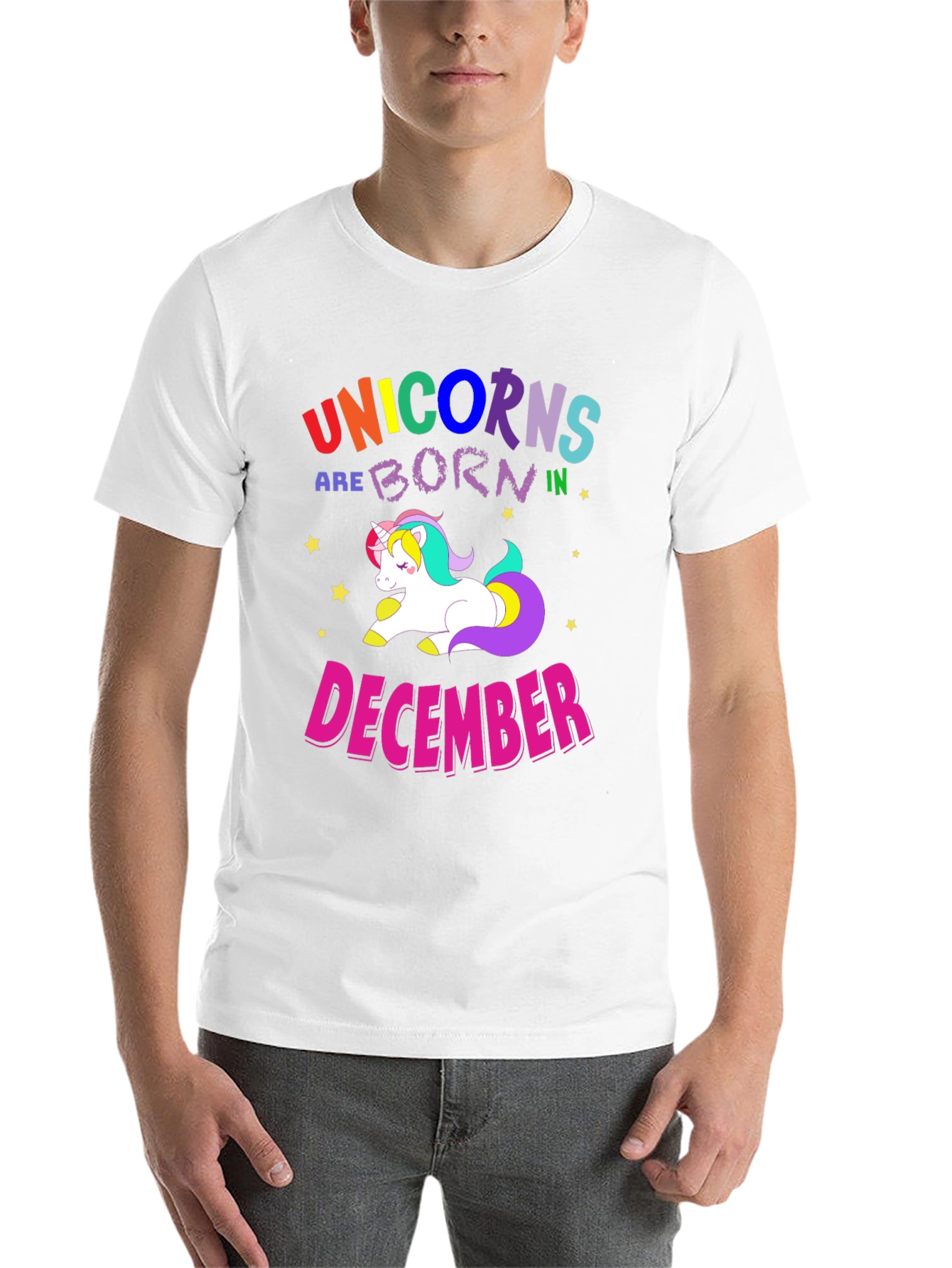 Black Unicorns Born in December T-Shirt view 14