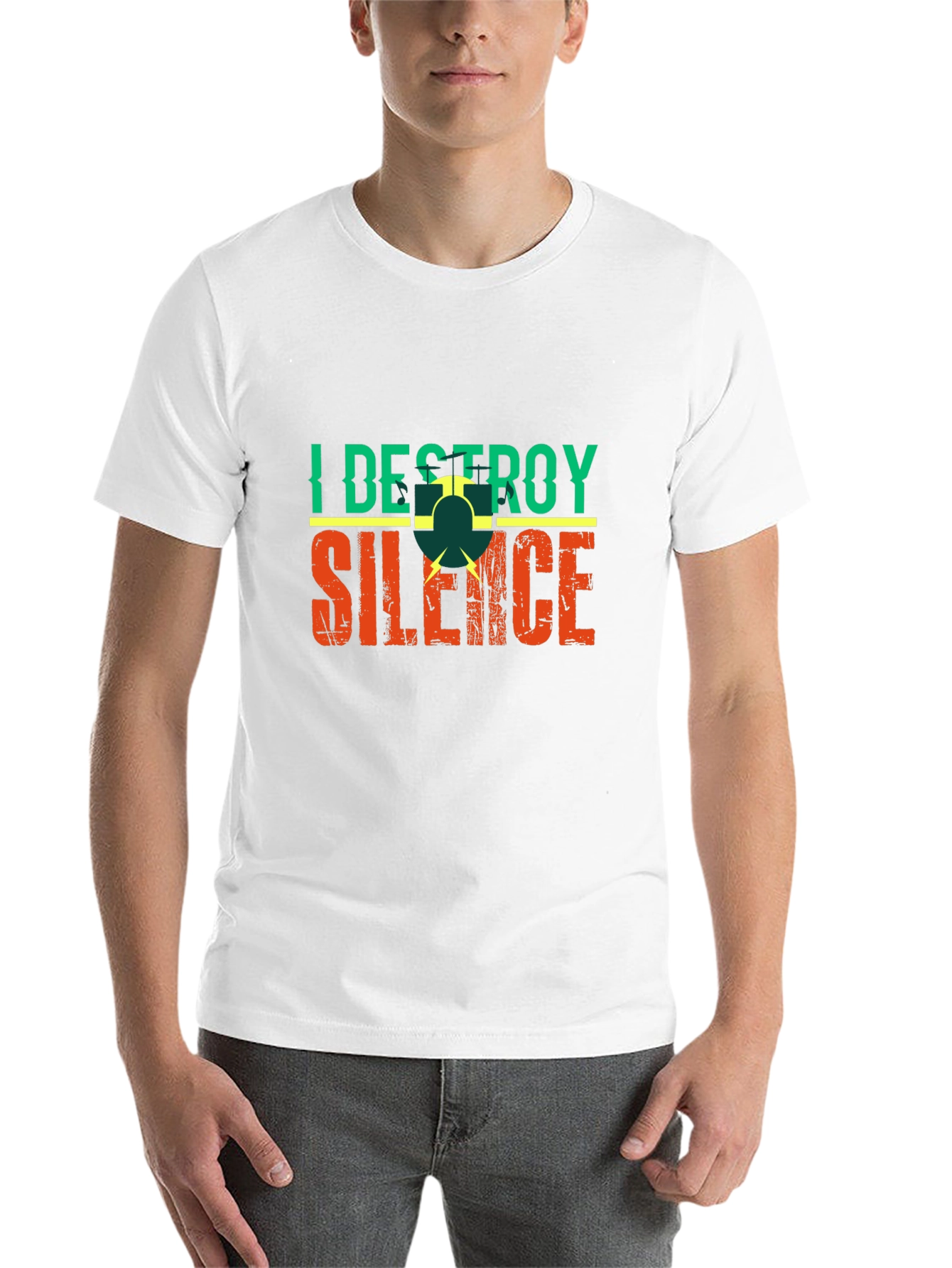 Black I Destroy Silence T-Shirt view 14