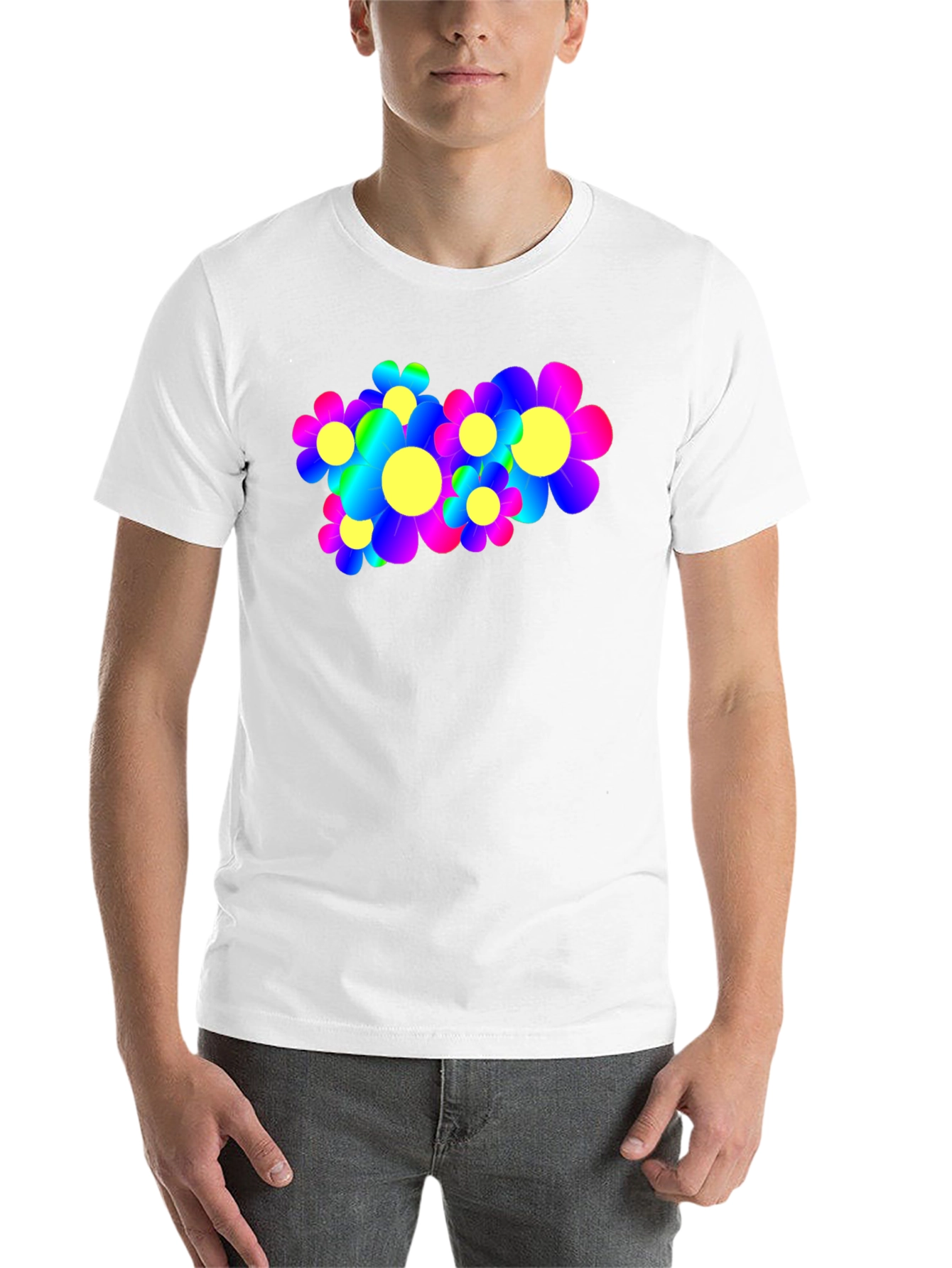 Black Psychedelic Flower Power Graphic Tee view 14
