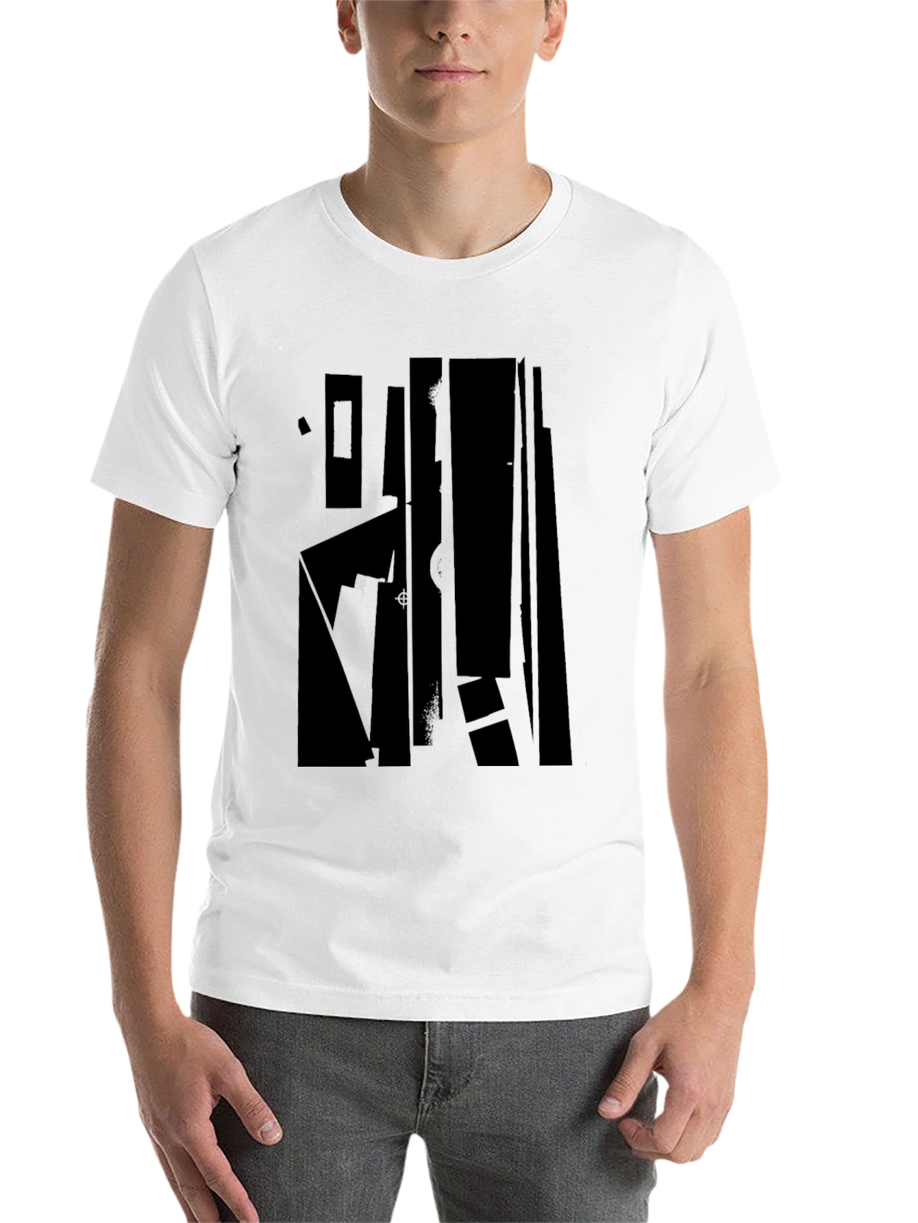 Black Abstract Graphic Black T-Shirt - Modern Minimalist Design view 14