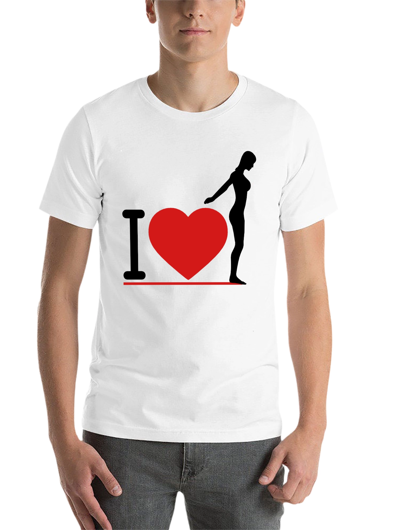 Black I Heart Woman T-Shirt - Black, Graphic Tee view 14