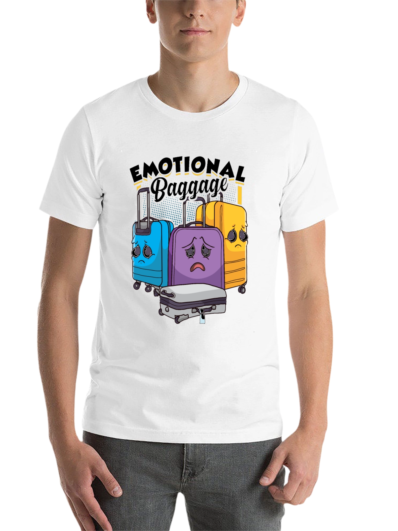 Black Emotional Baggage Graphic T-Shirt view 14