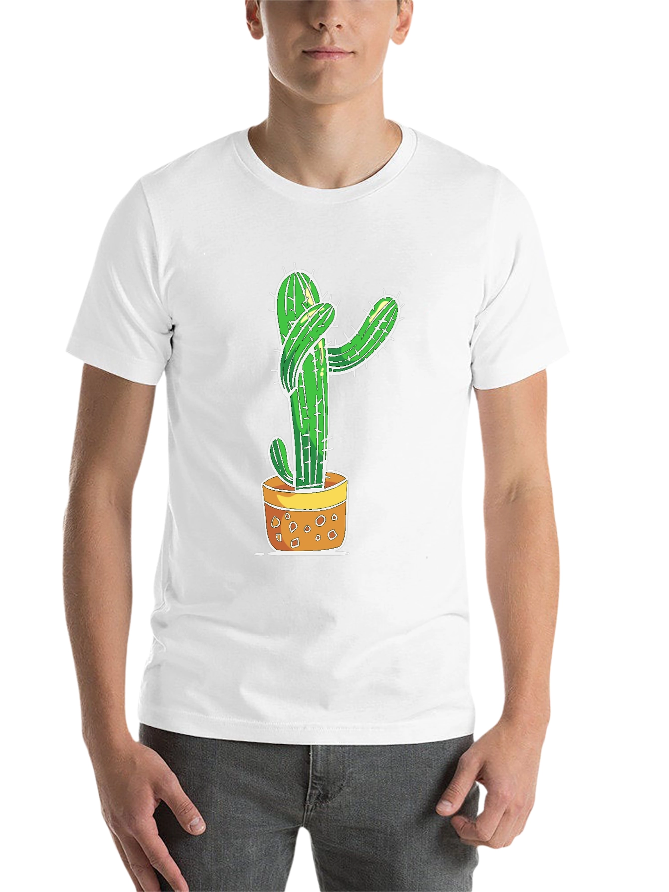 Black Cactus Hug Graphic T-Shirt - Unisex view 14