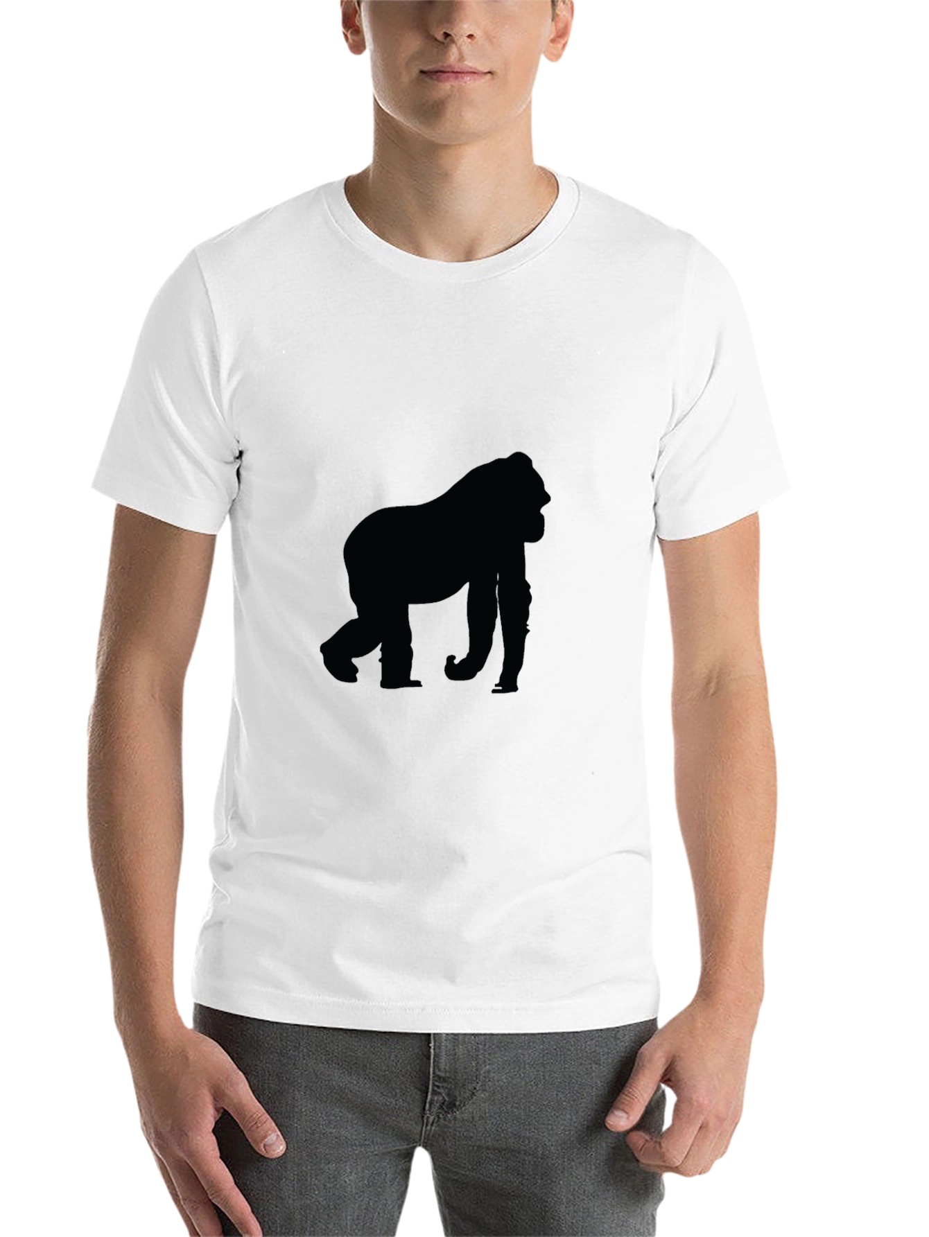 Black Black Gorilla Silhouette T-Shirt view 14