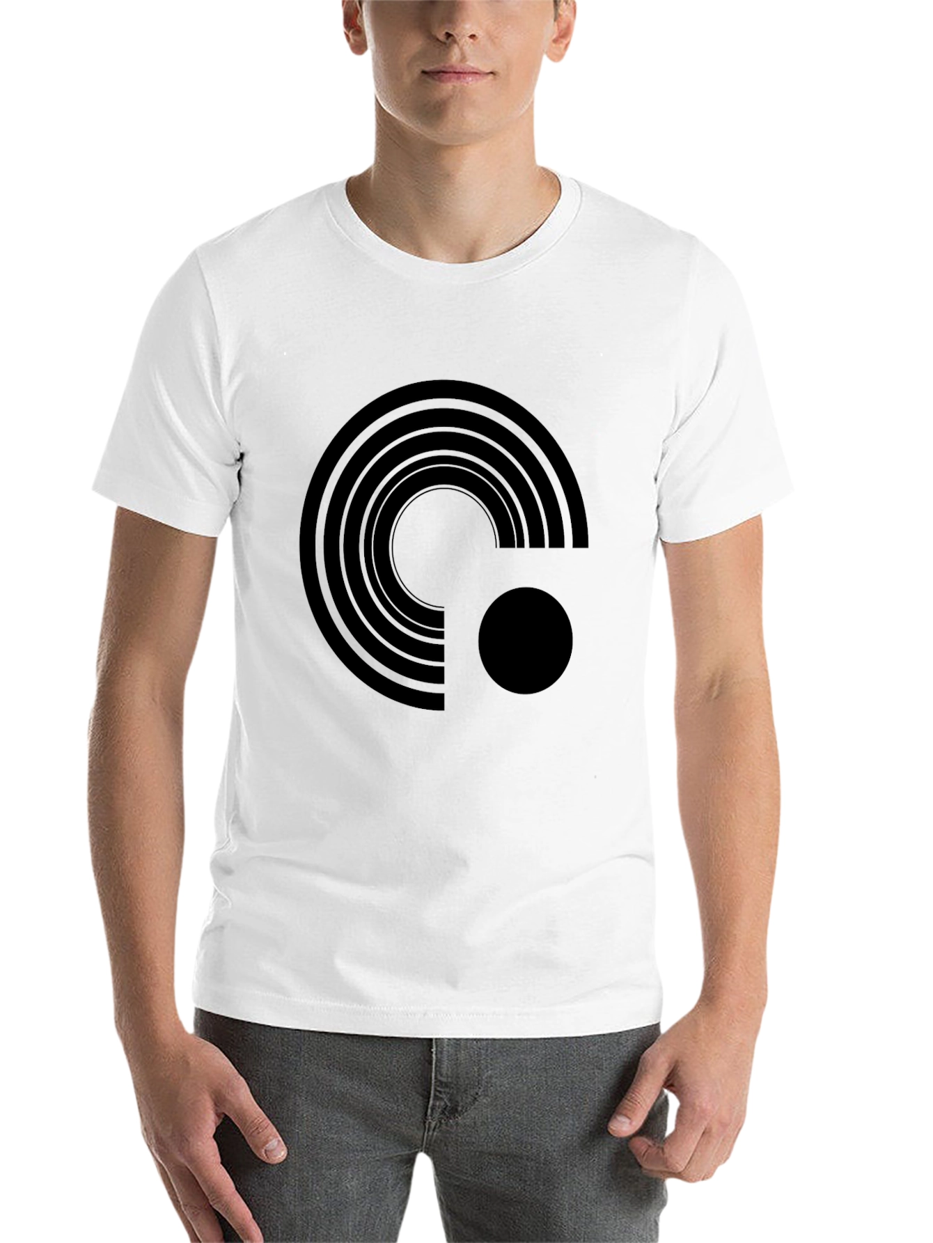 Black Modern Graphic Tee - Black Minimalist Design view 14