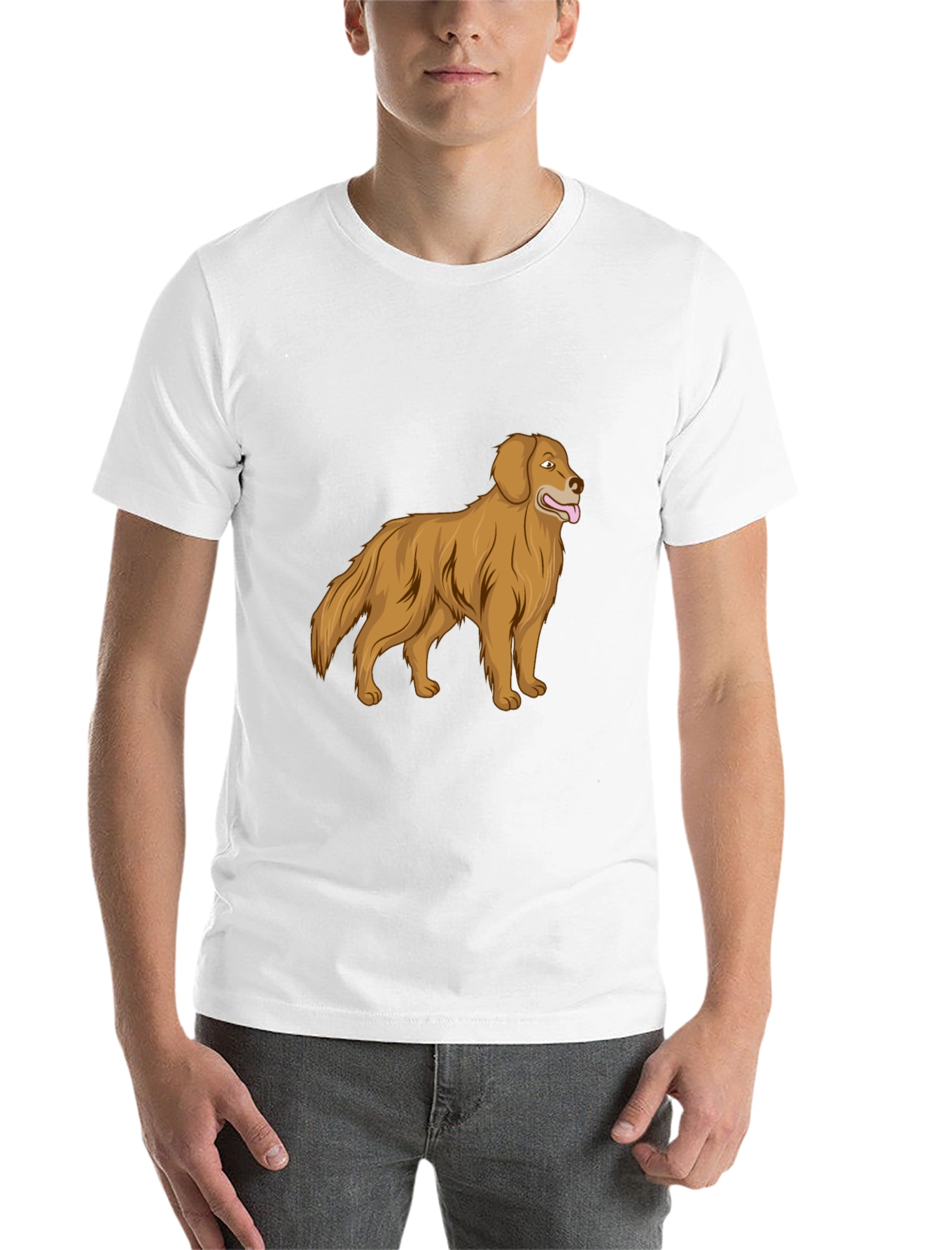 Black Golden Retriever Graphic Print T-Shirt view 14