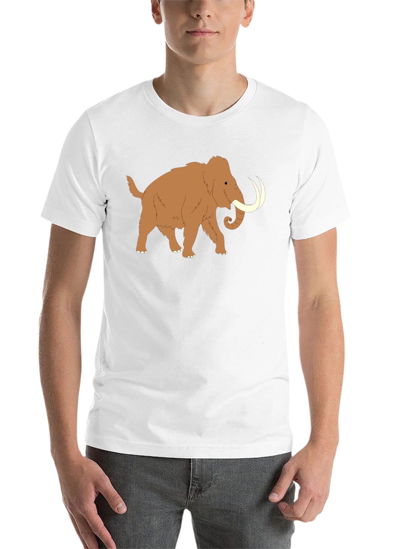 Black Woolly Mammoth Graphic Tee - Black Cotton T-Shirt view 14