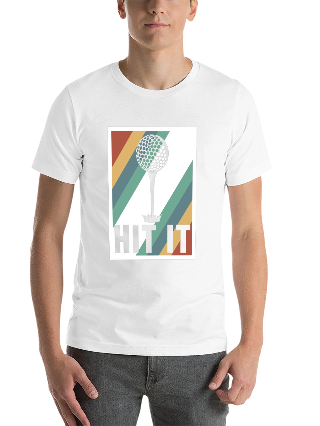 Black Retro Golf Hit It T-Shirt view 14