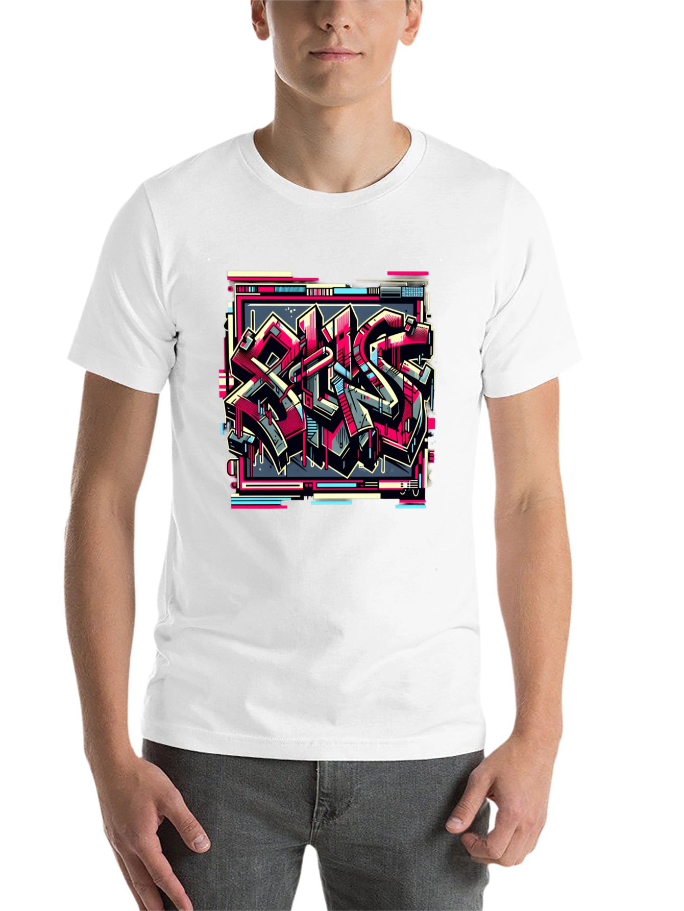 Black Urban Graffiti Graphic Tee - Street Style Black T-Shirt view 14