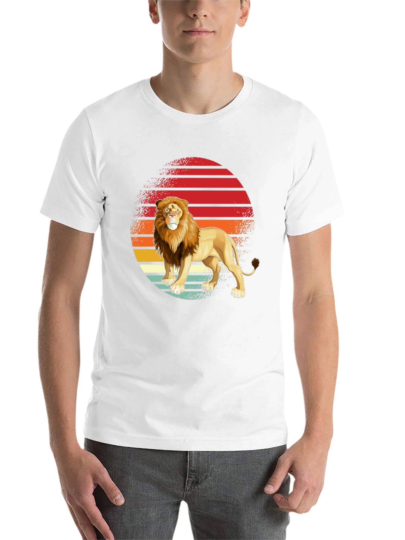 Black Lion Sunset Graphic Tee - Retro Style view 14