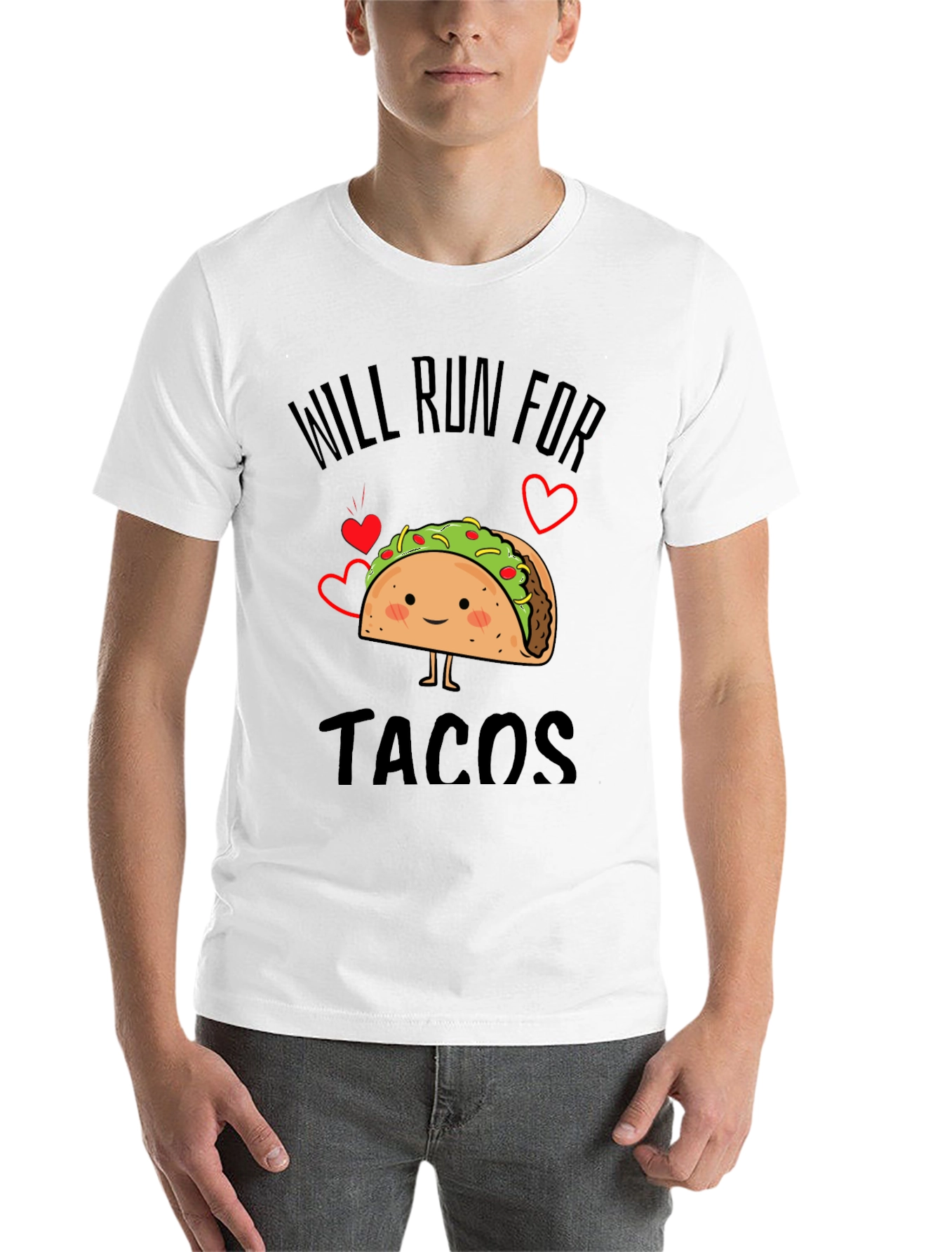 Black Will Run for Tacos Funny Graphic Tee Shirt view 14
