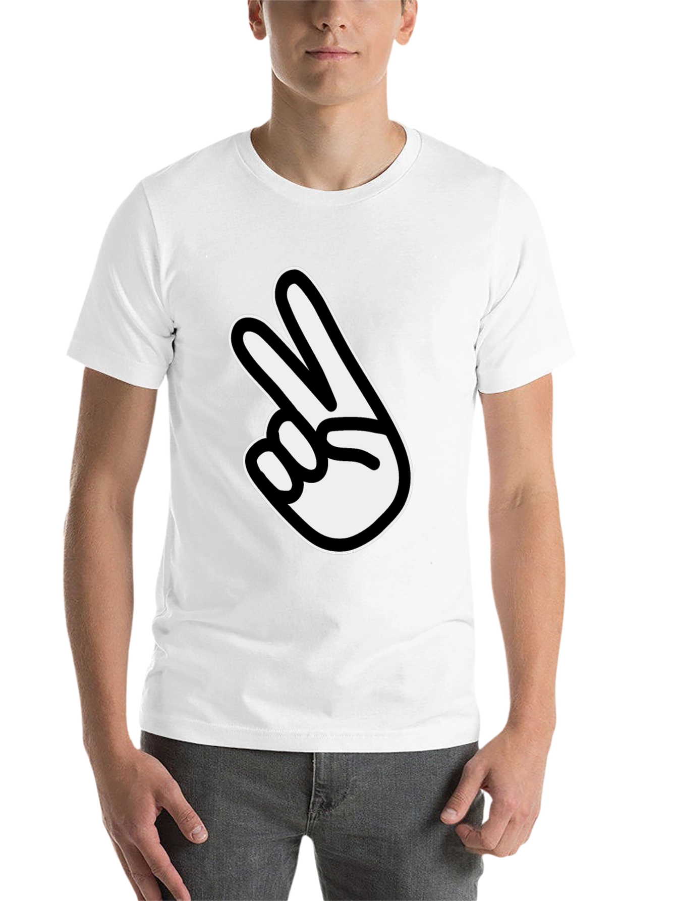 Black Peace Sign Graphic Tee - Classic Black Comfort view 14