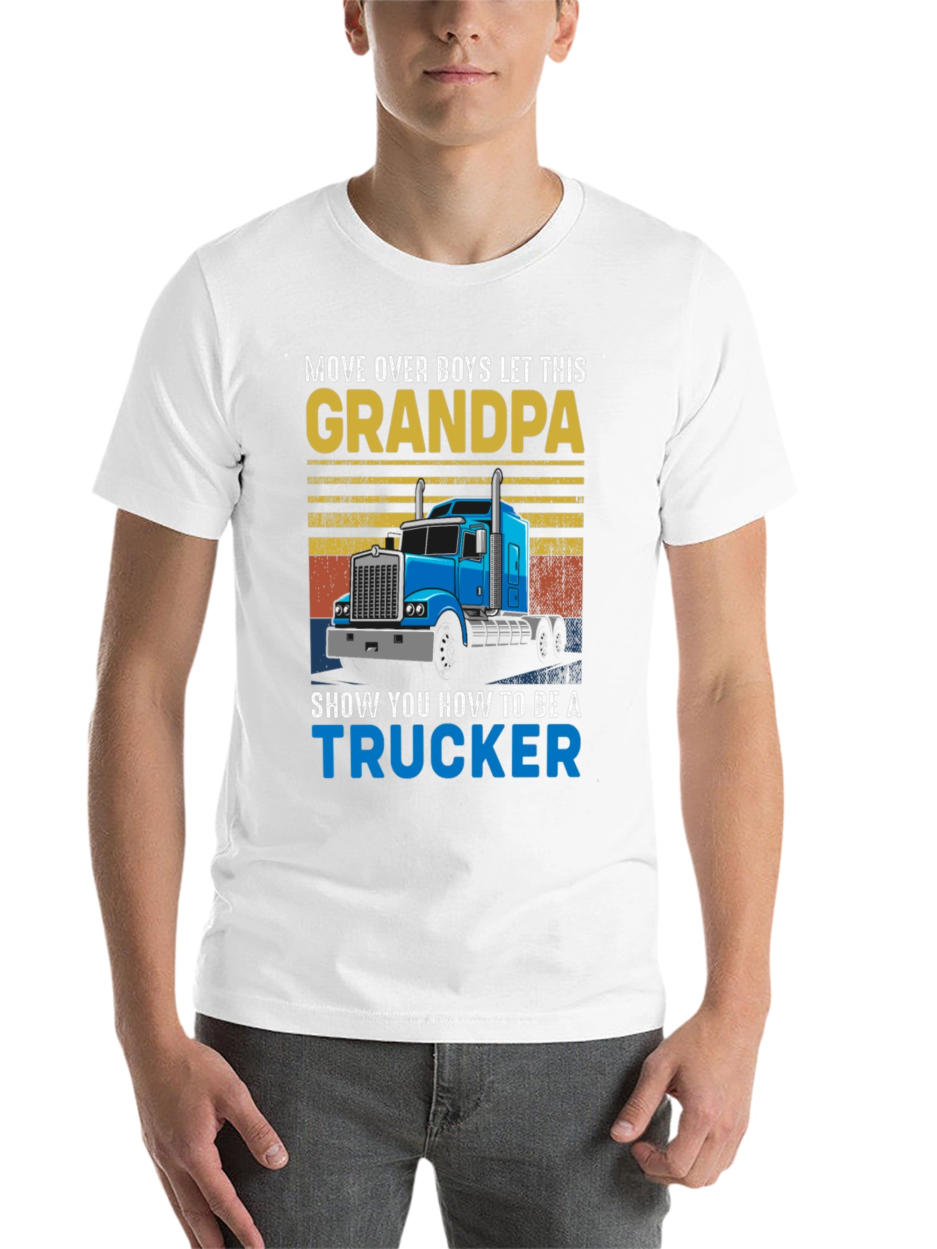 Black Grandpa Trucker T-Shirt: Move Over Boys! view 14