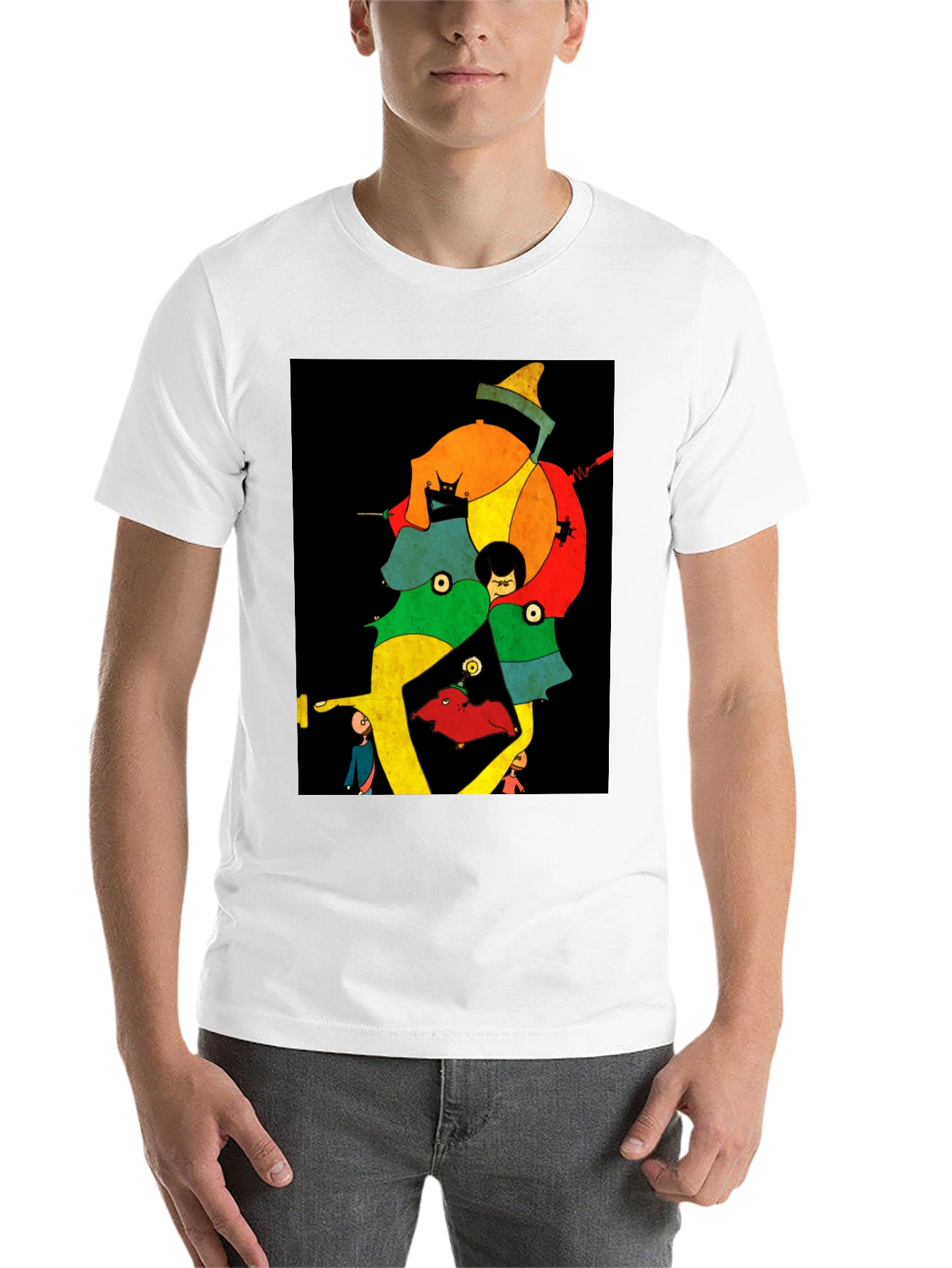 Black Abstract Art Print Black T-Shirt view 14