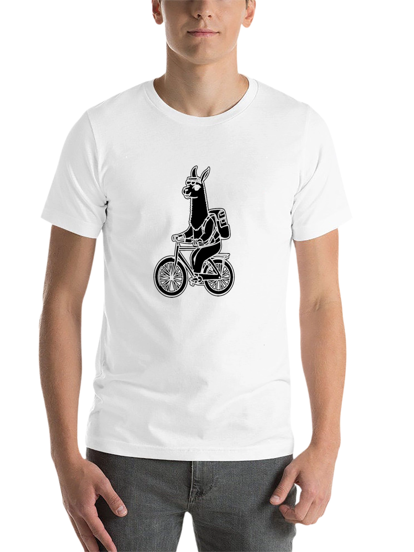 Black Llama Biker Graphic Tee - Black T-Shirt view 14