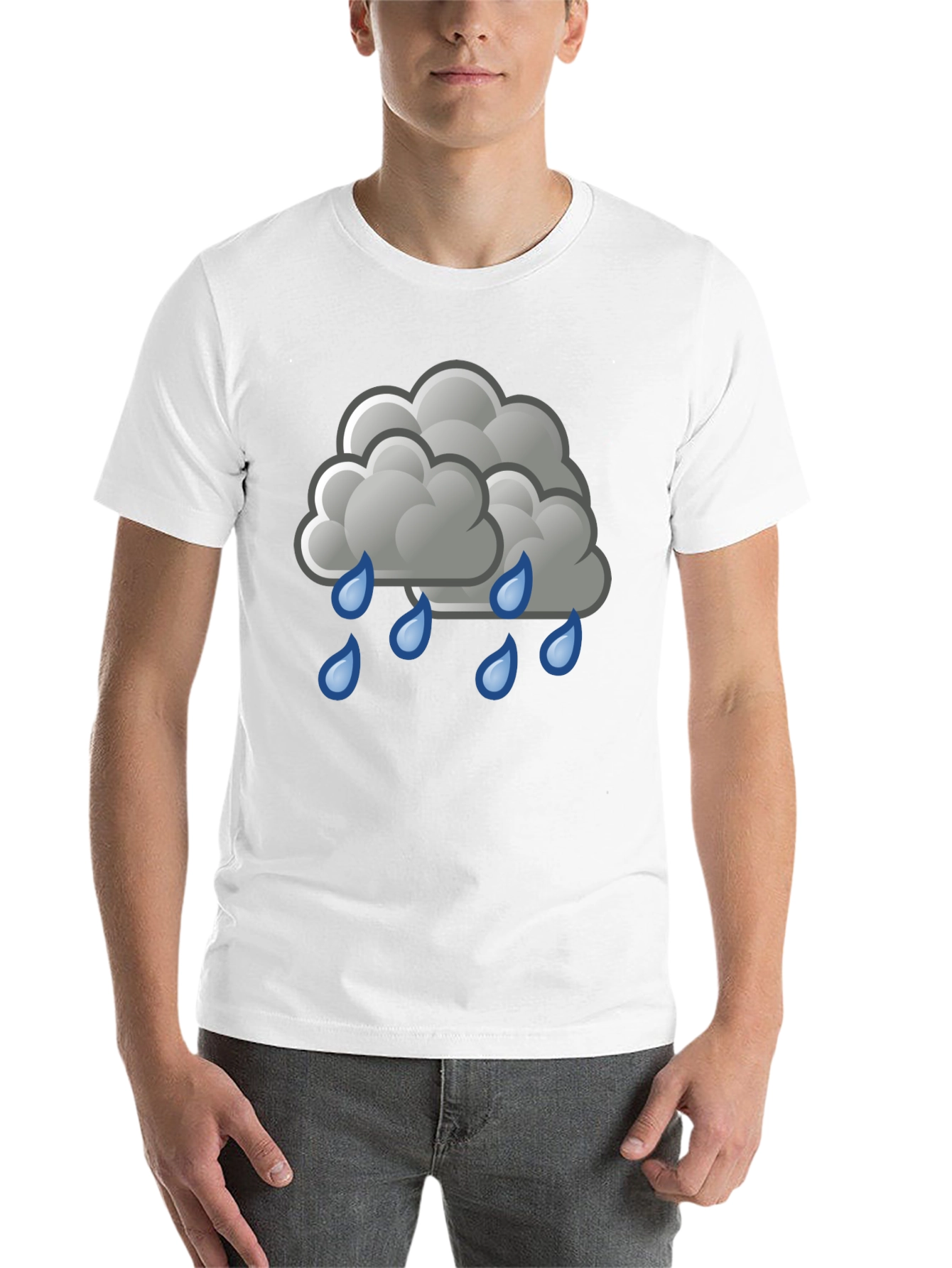 Black Rain Cloud Graphic Tee - Black Cotton Shirt view 14