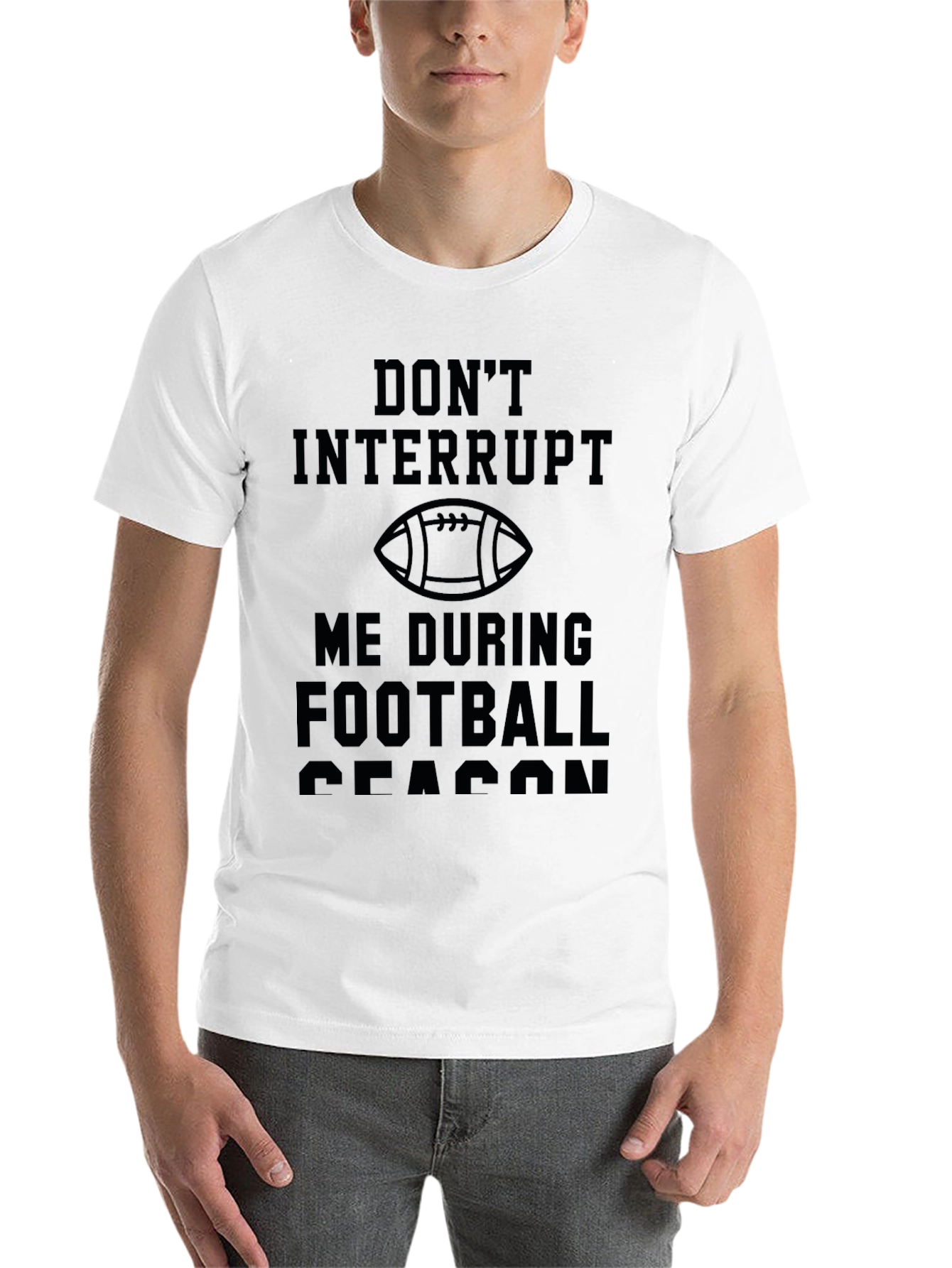 Black Don't Interrupt Football Season T-Shirt view 14