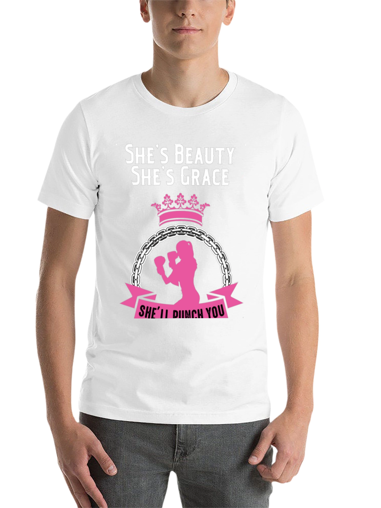 Black She's Beauty She's Grace Women's Boxing T-Shirt view 14