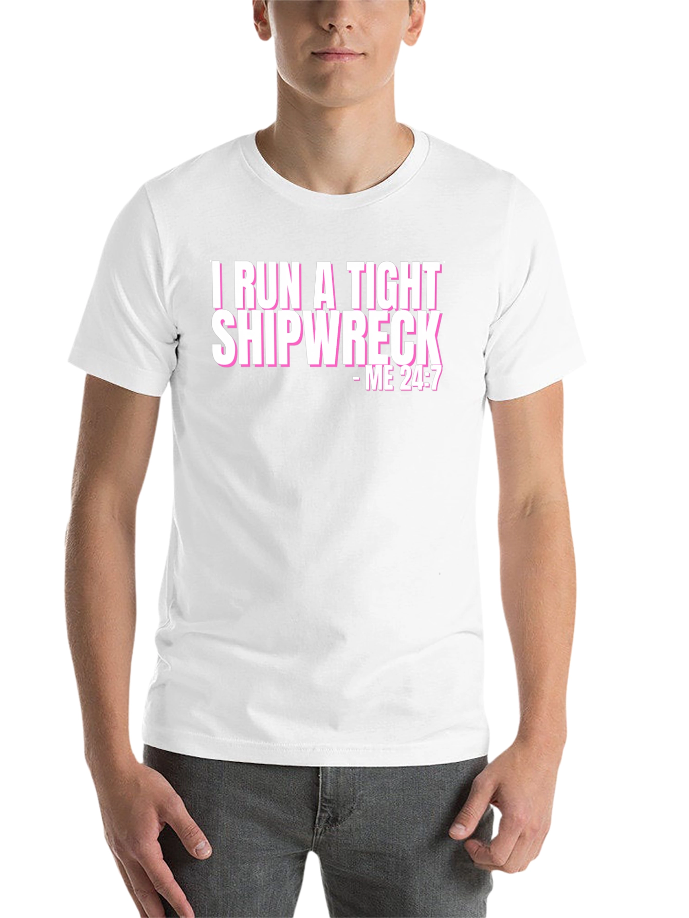 Black Tight Shipwreck Graphic Tee - Humor T-Shirt view 14