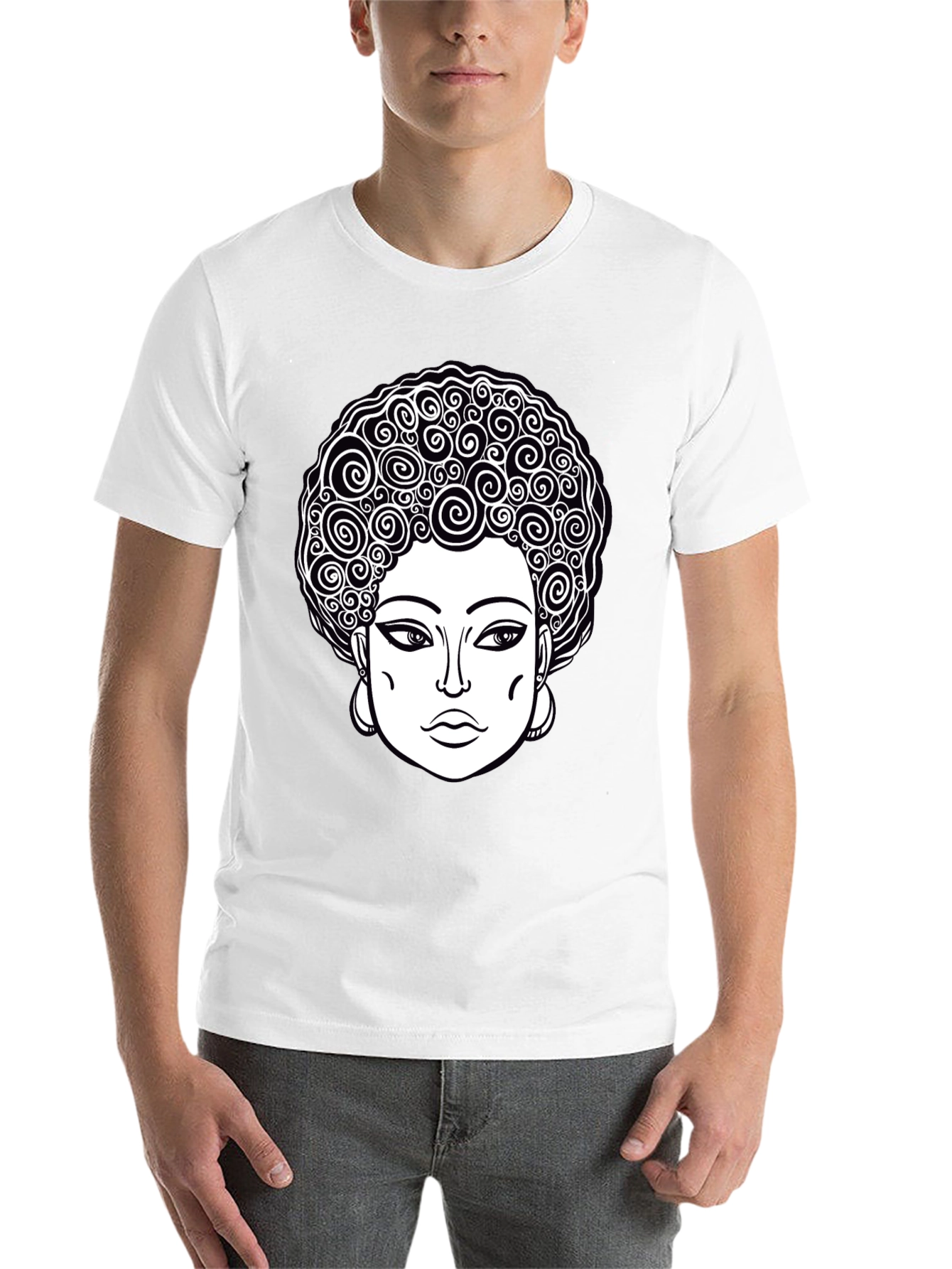 Black Afro Queen Graphic Tee - Black Unisex T-Shirt view 14