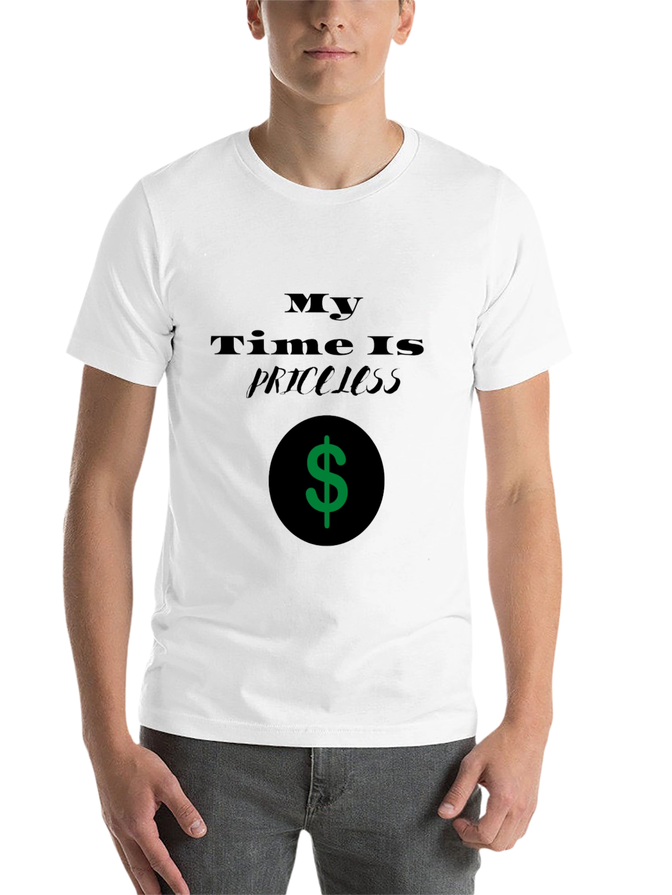 Black Priceless Time Black Graphic T-Shirt view 14