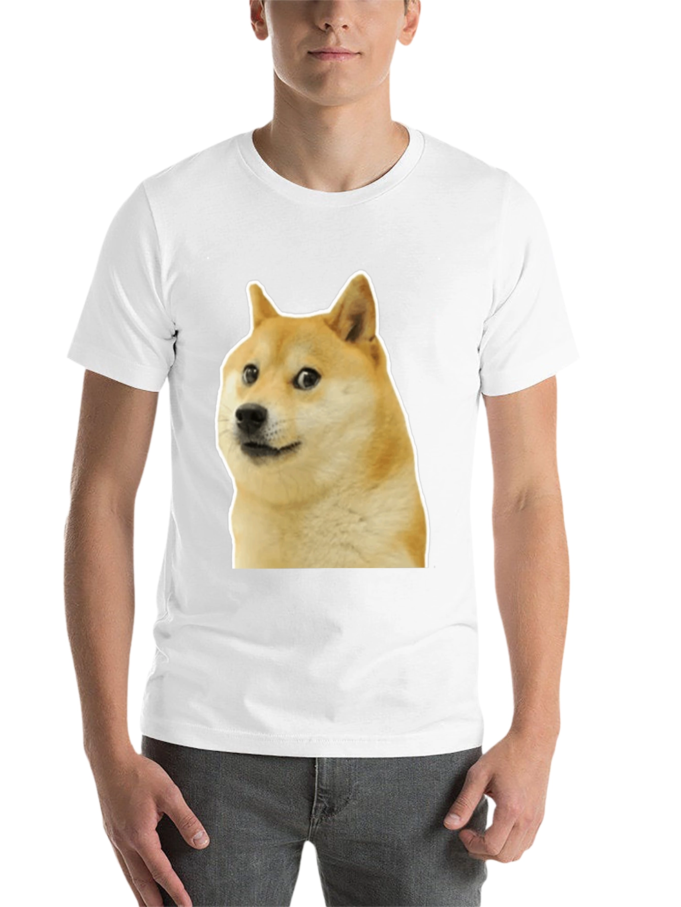 Black Doge Meme Graphic Tee - Black Cotton T-Shirt view 14