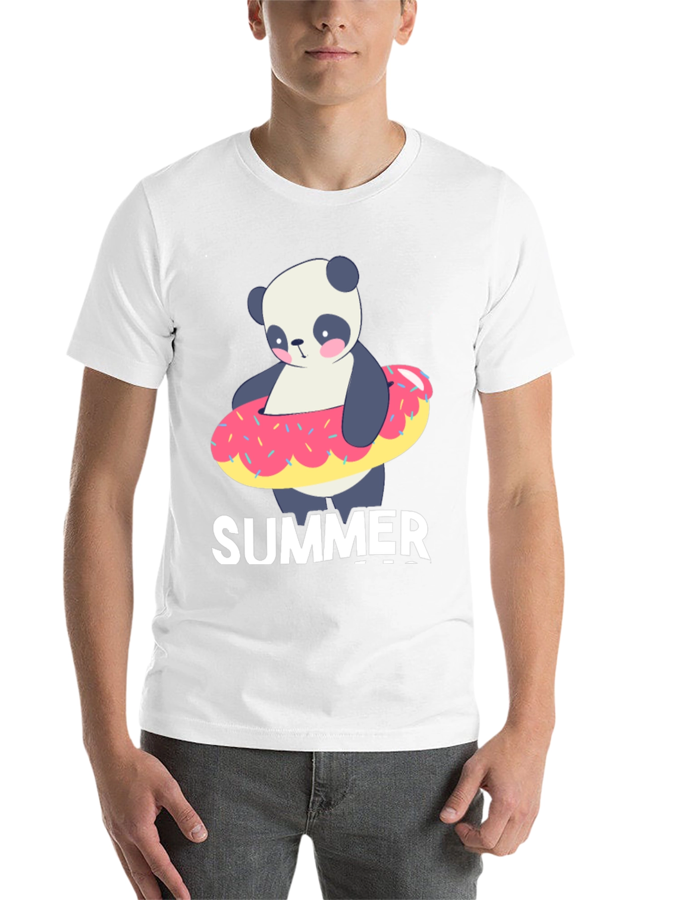 Black Summer Panda Doughnut T-Shirt view 14