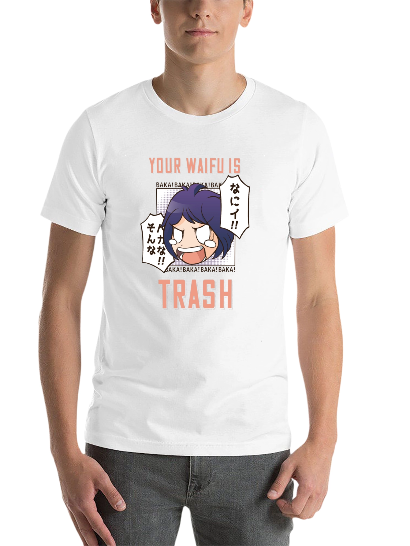 Black Your Waifu is Trash T-Shirt Anime Manga Graphic Tee view 14