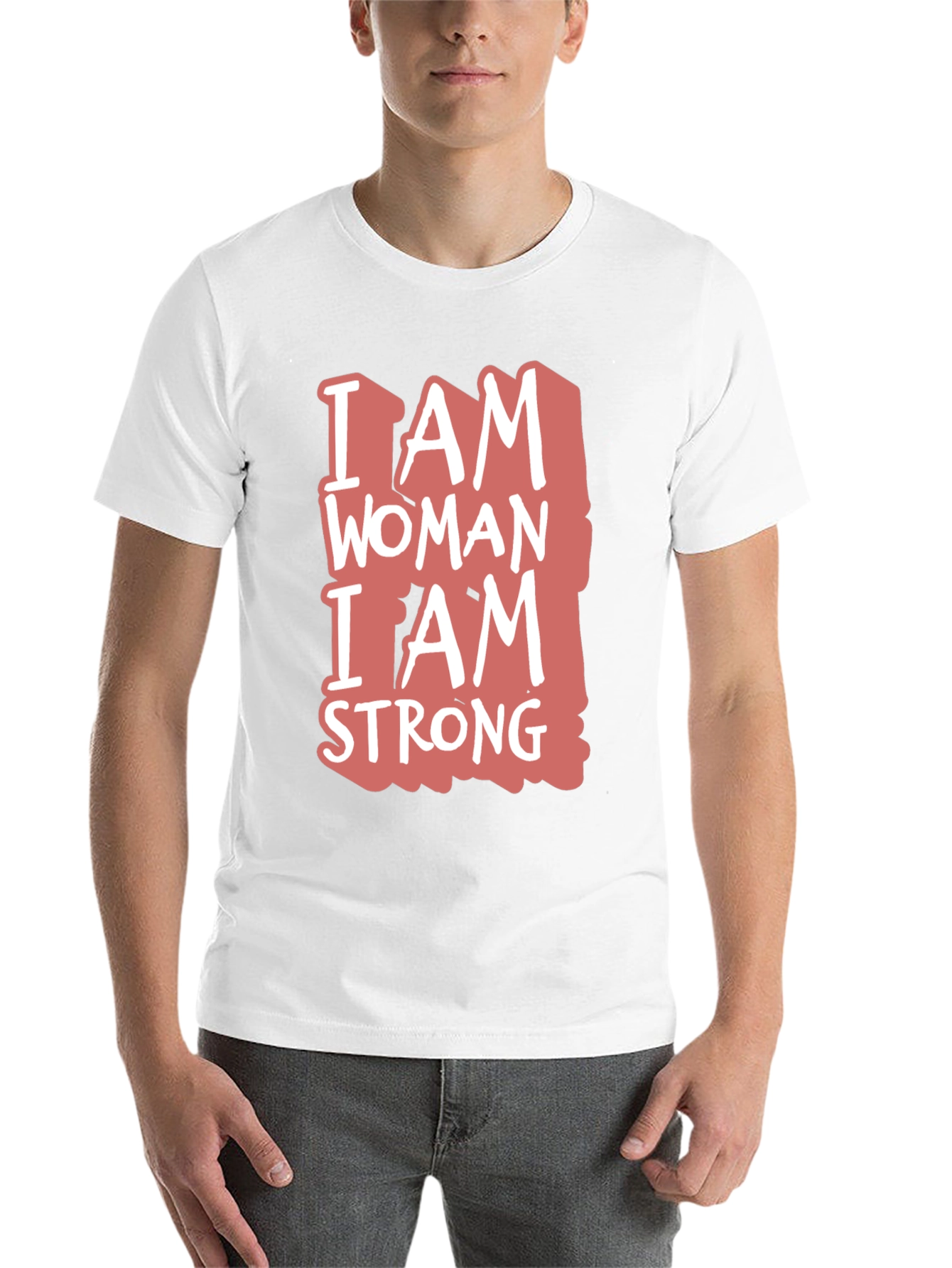 Black I Am Woman I Am Strong Graphic Tee - Black Cotton Blend view 14