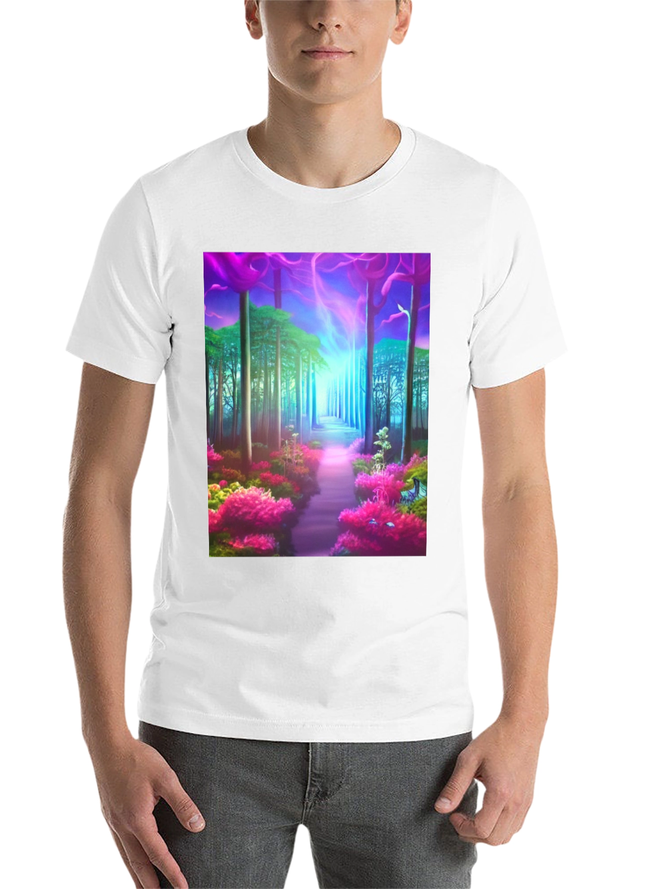 Black Enchanted Forest Graphic T-Shirt view 14