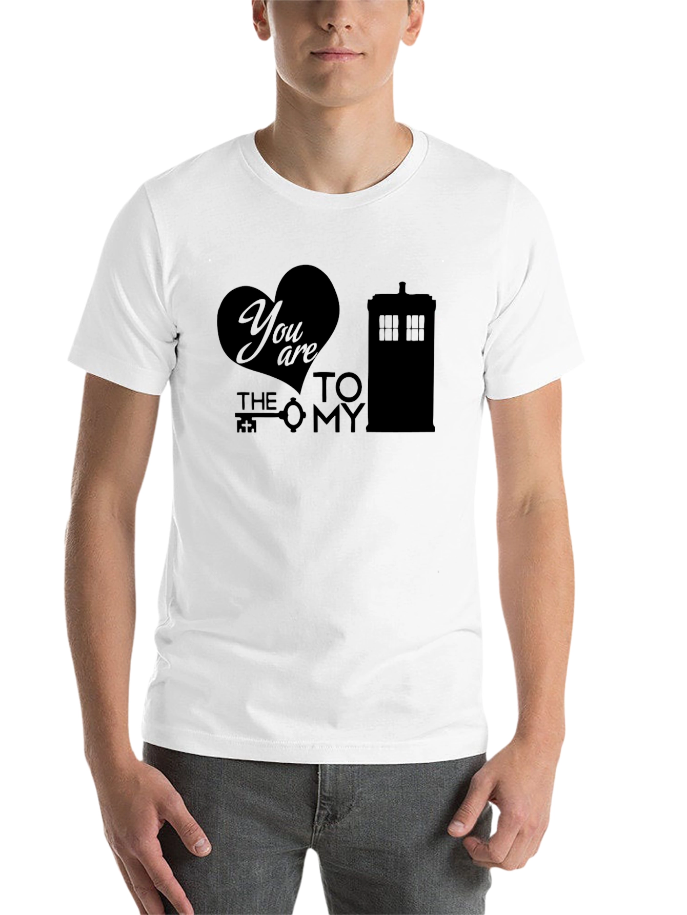 Black You Are the Key To My TARDIS Black Graphic T-Shirt view 14