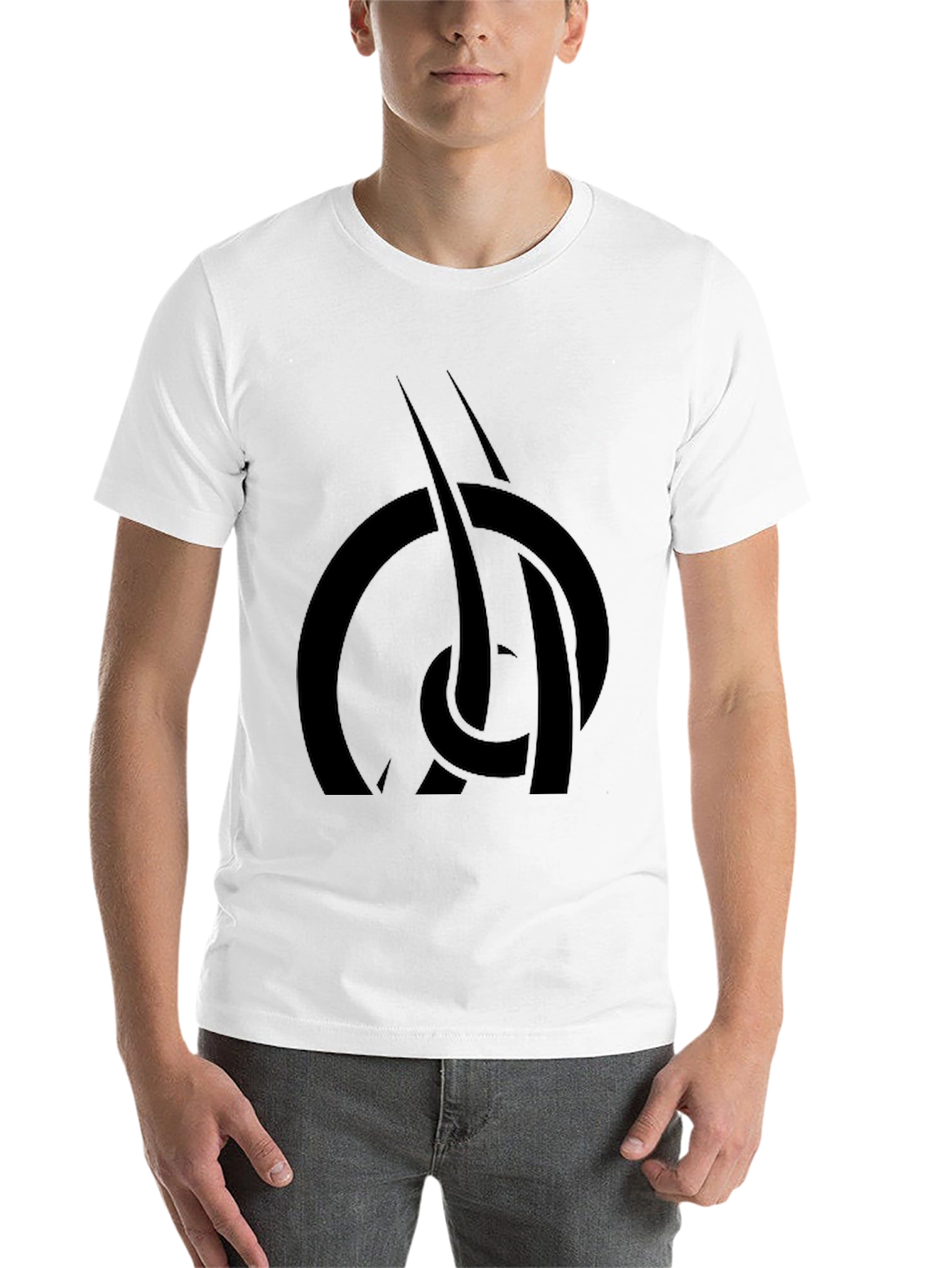 Black Abstract Symbol Black Graphic Tee view 14