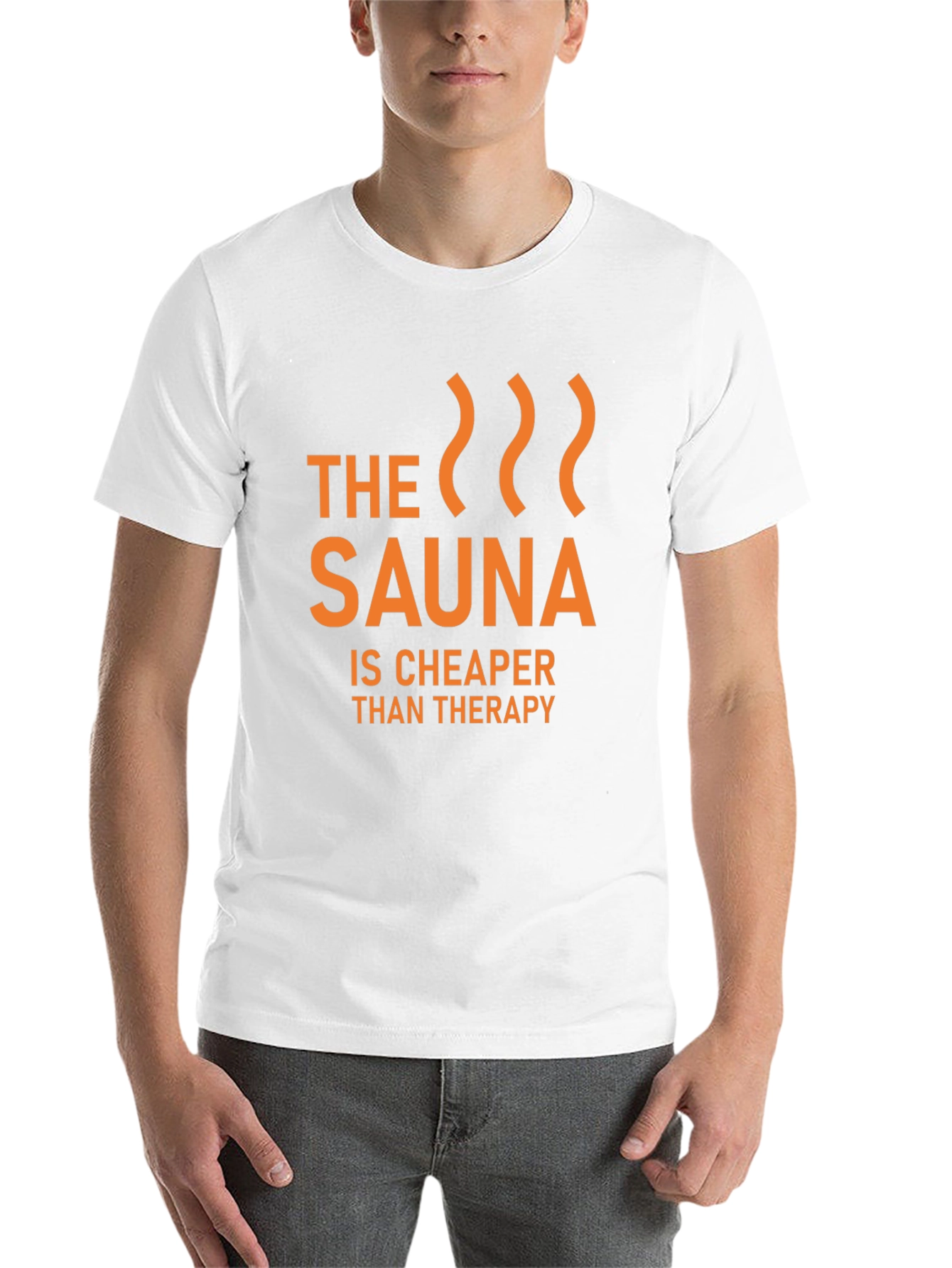 Black Sauna Cheaper Than Therapy Graphic T-Shirt view 14