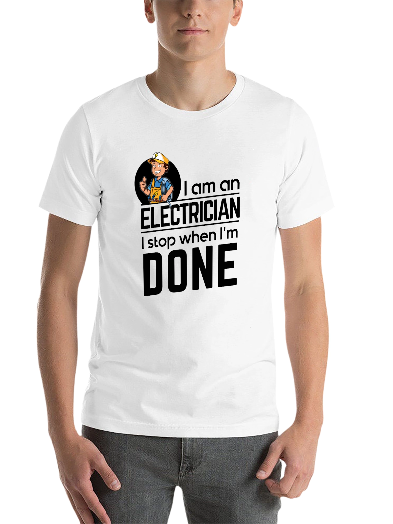 Black Electrician T-Shirt: I Stop When I'm Done view 14