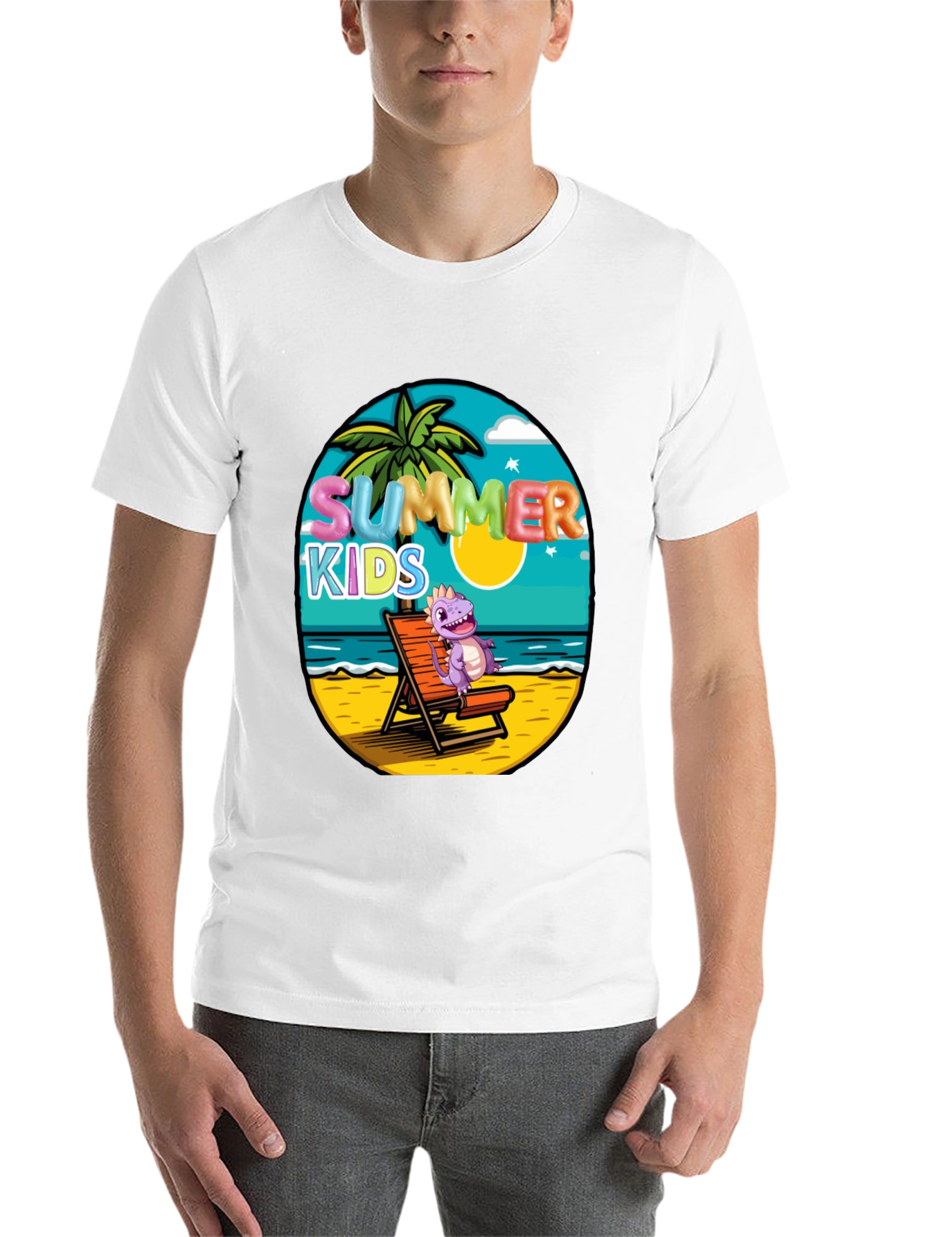 Black Summer Kids Beach T-Shirt view 14