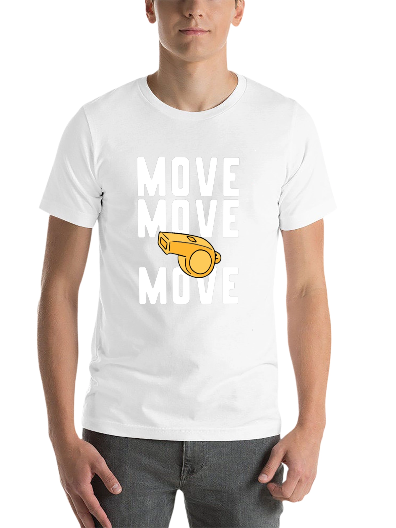 Black Move Whistle Graphic Tee - Funny Sports T-Shirt view 14